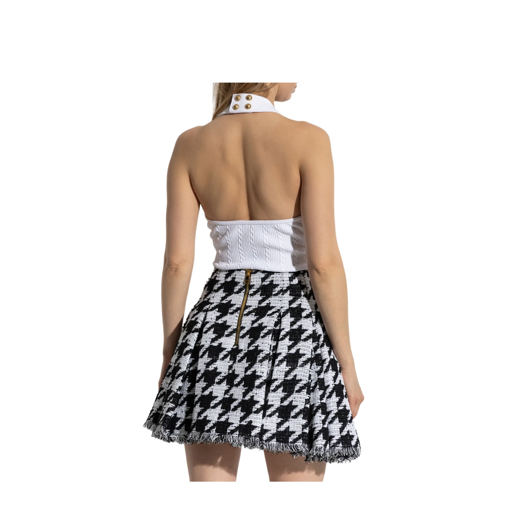 Cable-knit Halterneck Top White - Image 4