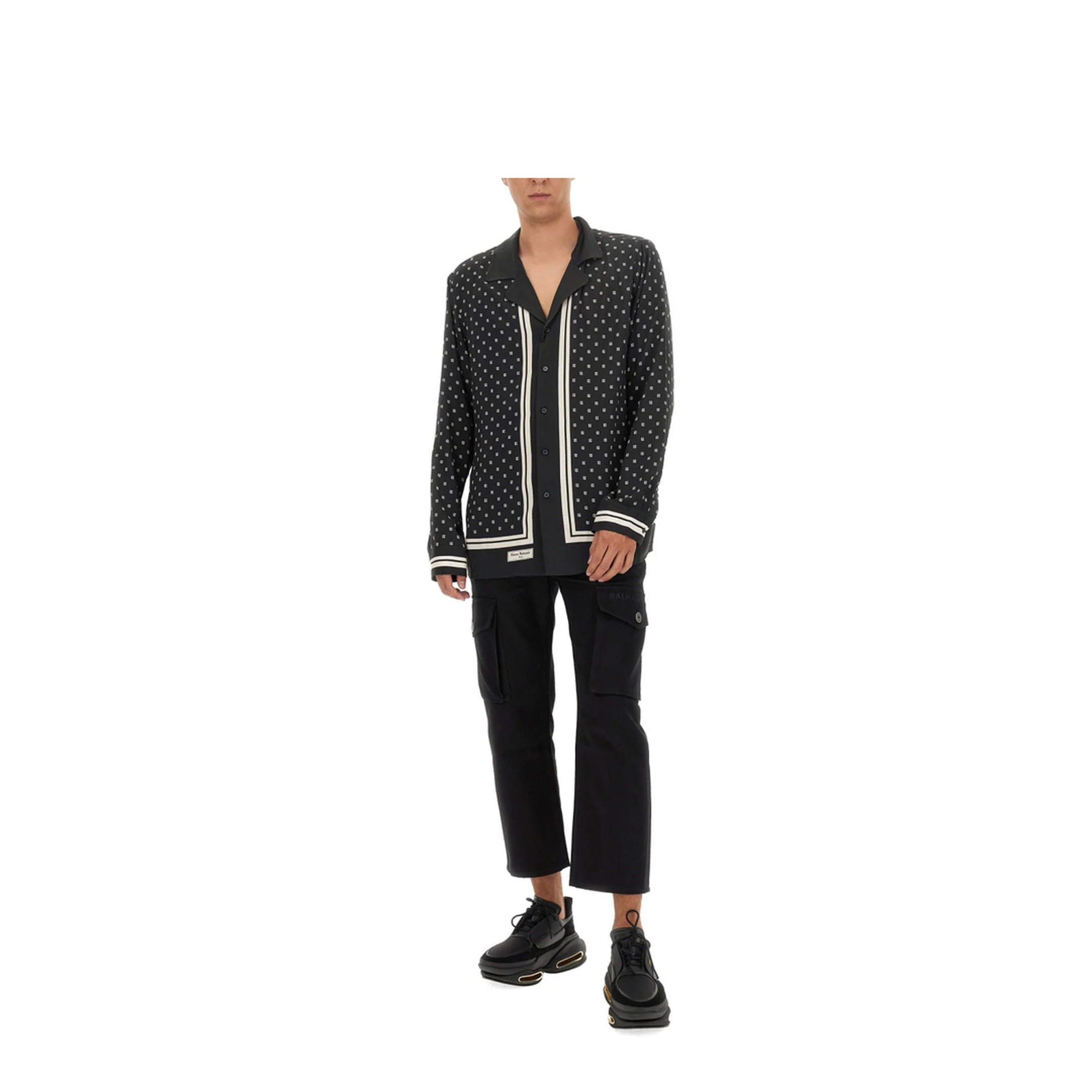 Cargo Trousers Black Fabric - Image 2