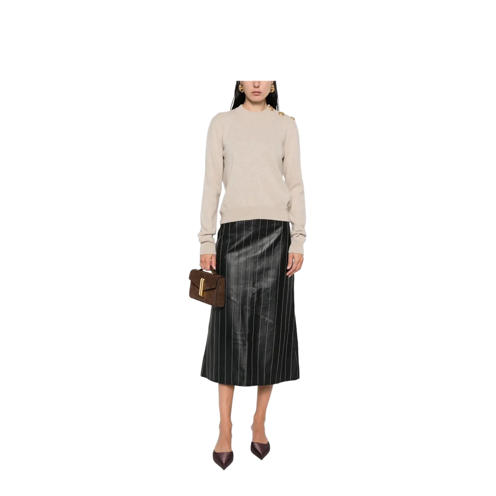 Cashmere Blend Buttoned Sweater - Image 2