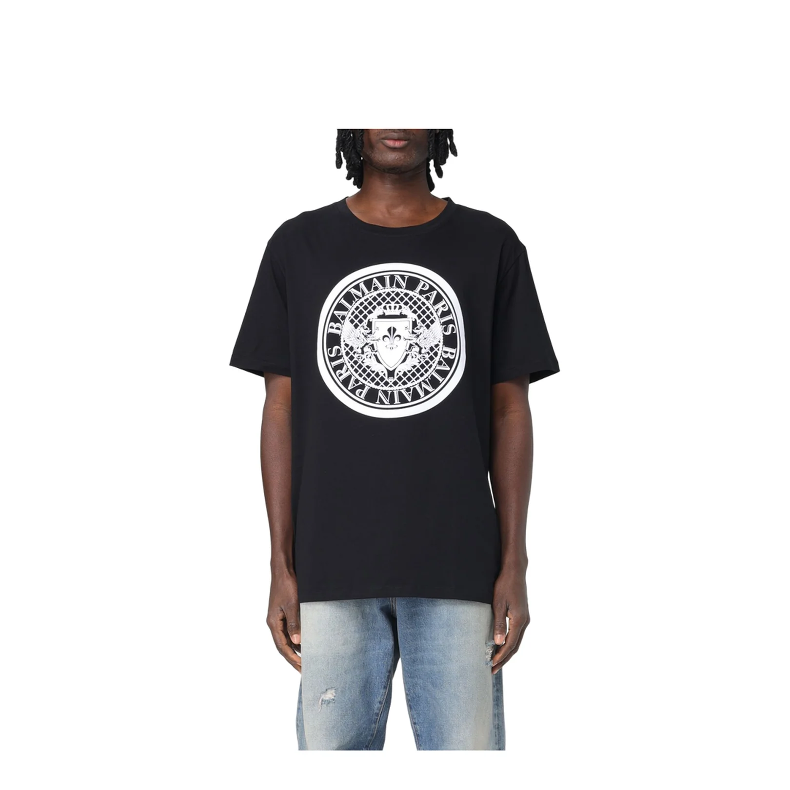 Coin Flock T-Shirt, Regular Fit Black - Image 5
