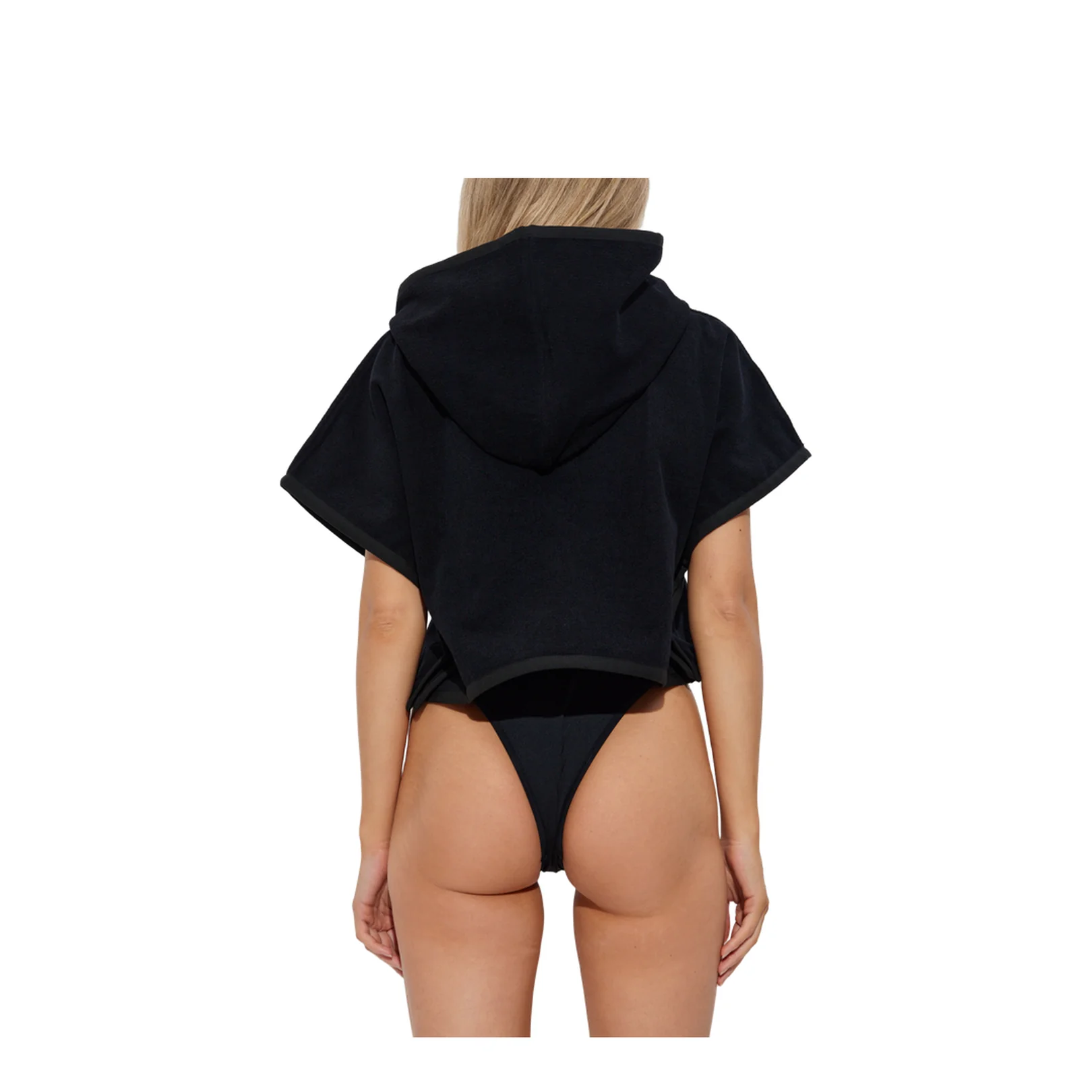 Cotton Poncho Crop Black - Image 3