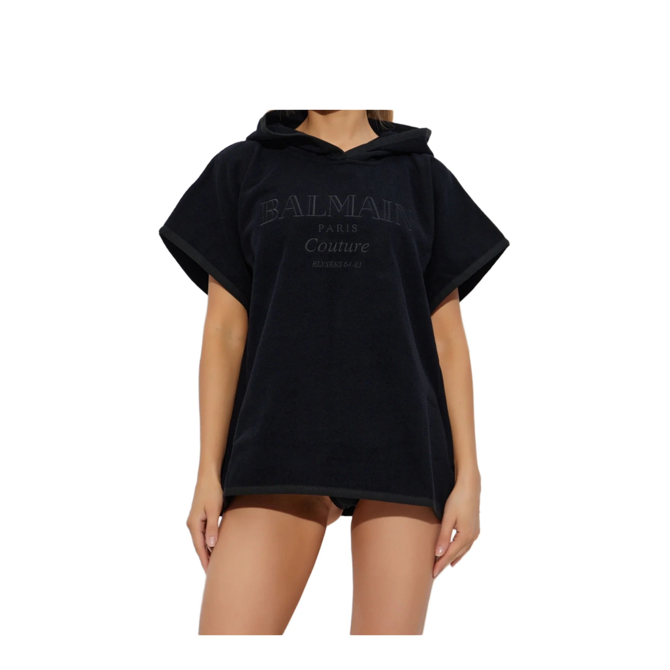 Cotton Poncho Black - Image 2