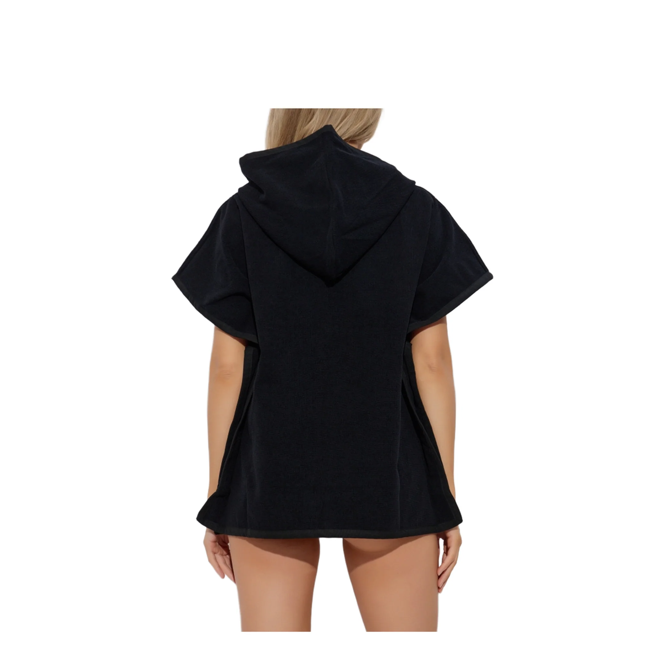 Cotton Poncho Black - Image 3