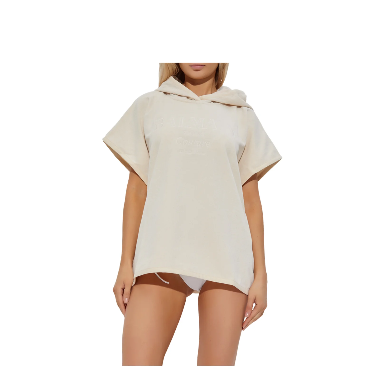 Cotton Poncho Cream - Image 2