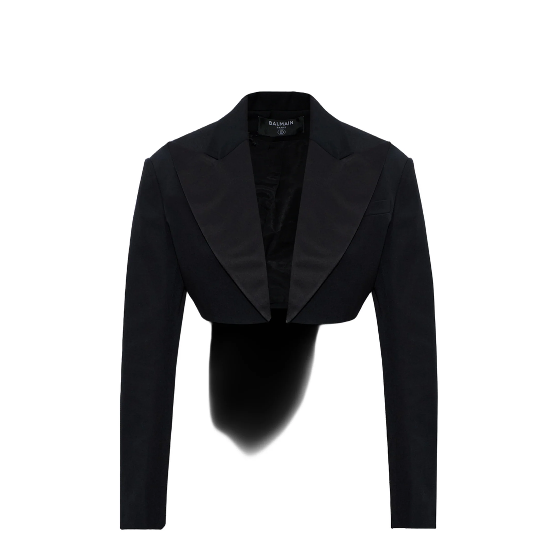 Cropped Grain de Poudre Jacket Black - Image 2