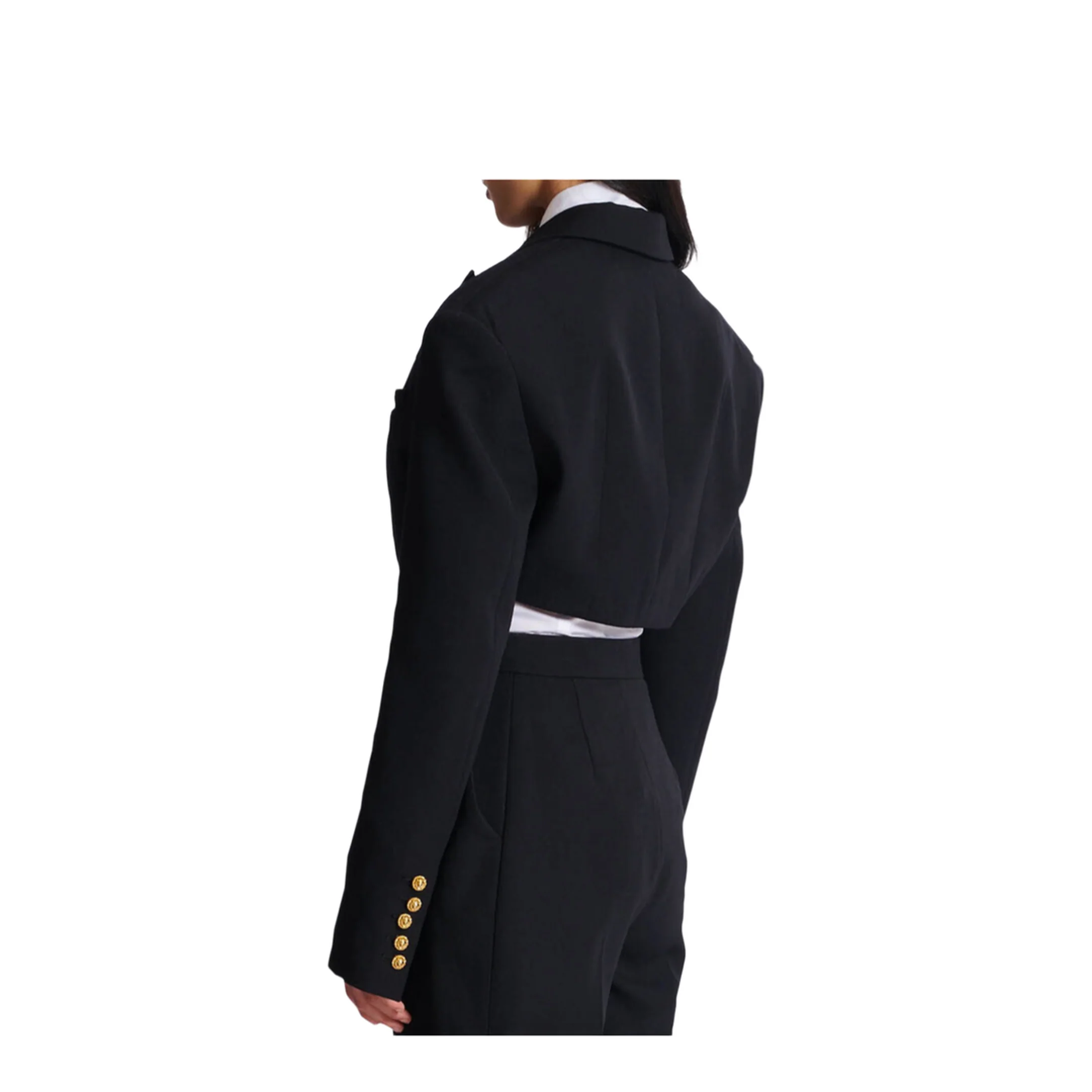 Cropped Grain de Poudre Jacket Black - Image 5