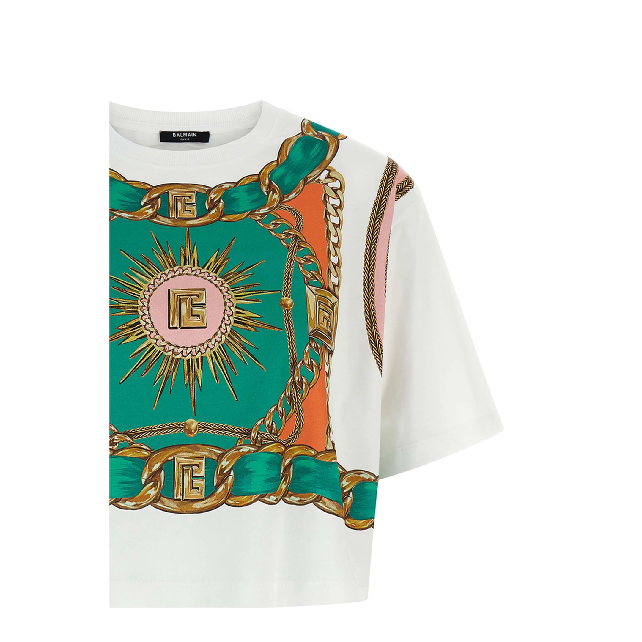 Cropped T-shirt Foulard Print - Image 3