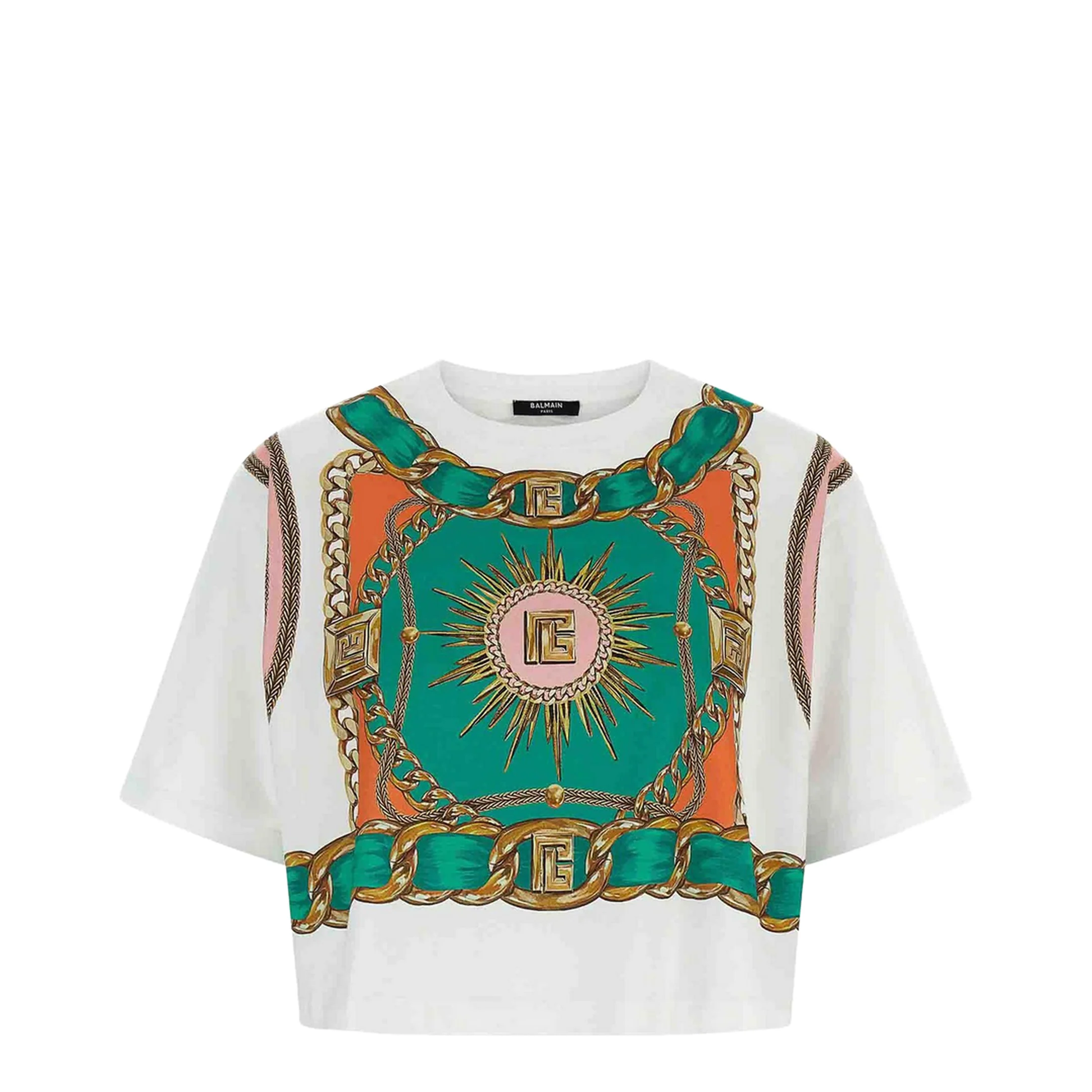 Cropped T-shirt Foulard Print - Image 5
