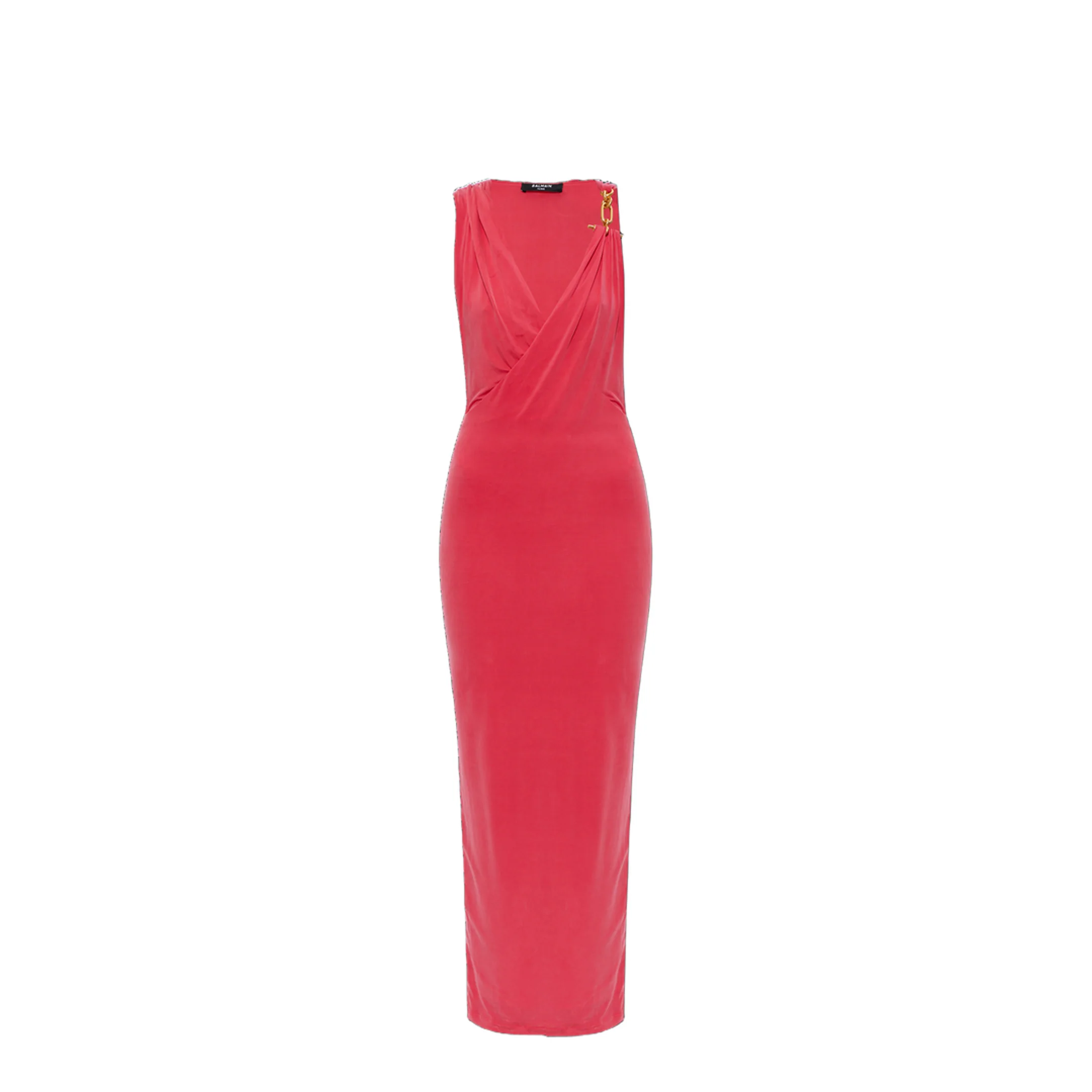 Draped Long Dress Pink - Image 4