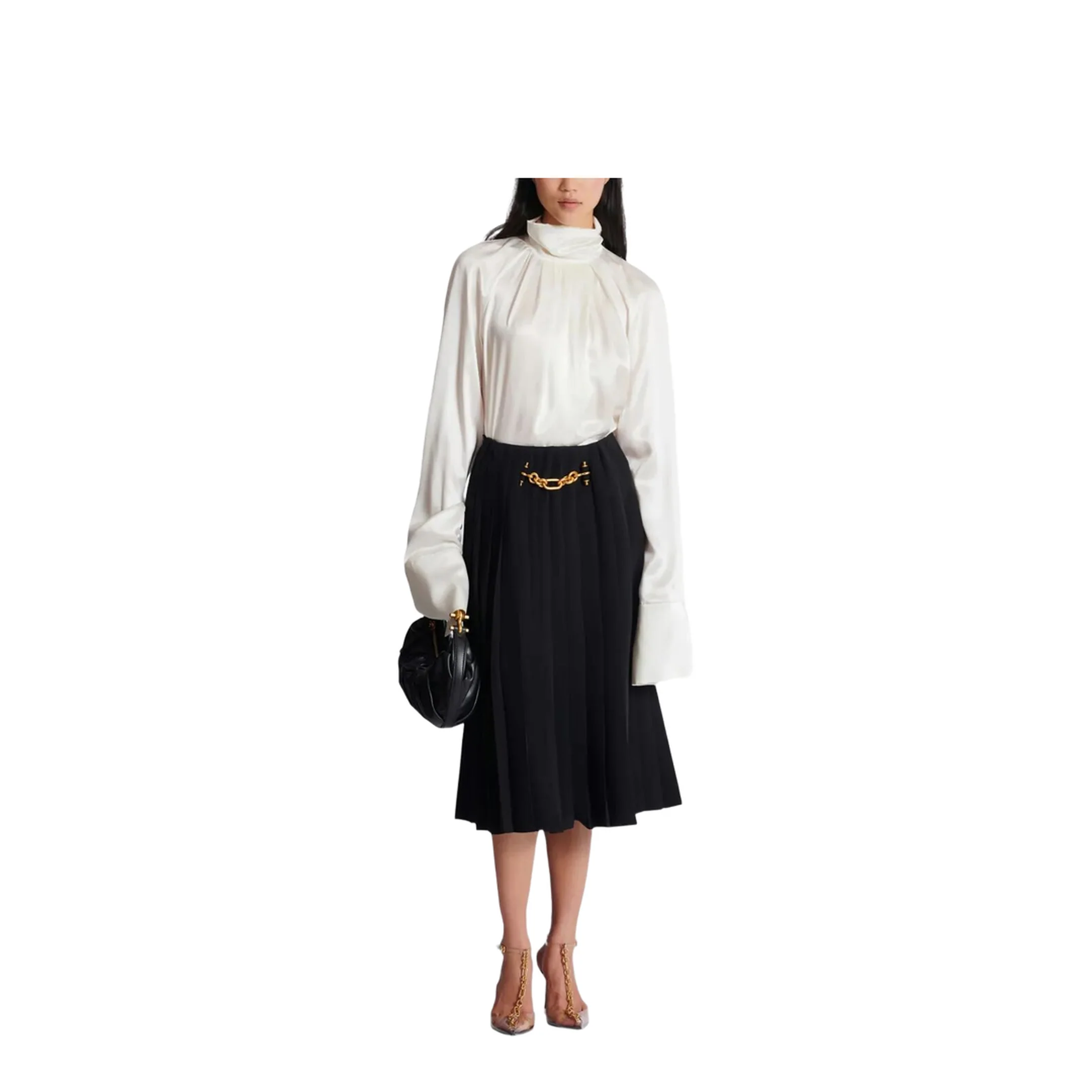 Draped Silk Blouse Shirt - Image 2