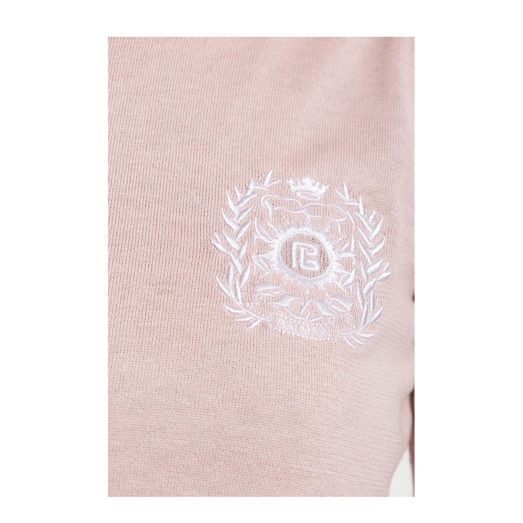 Emblème-Embroidered Knit Top Pink - Image 5