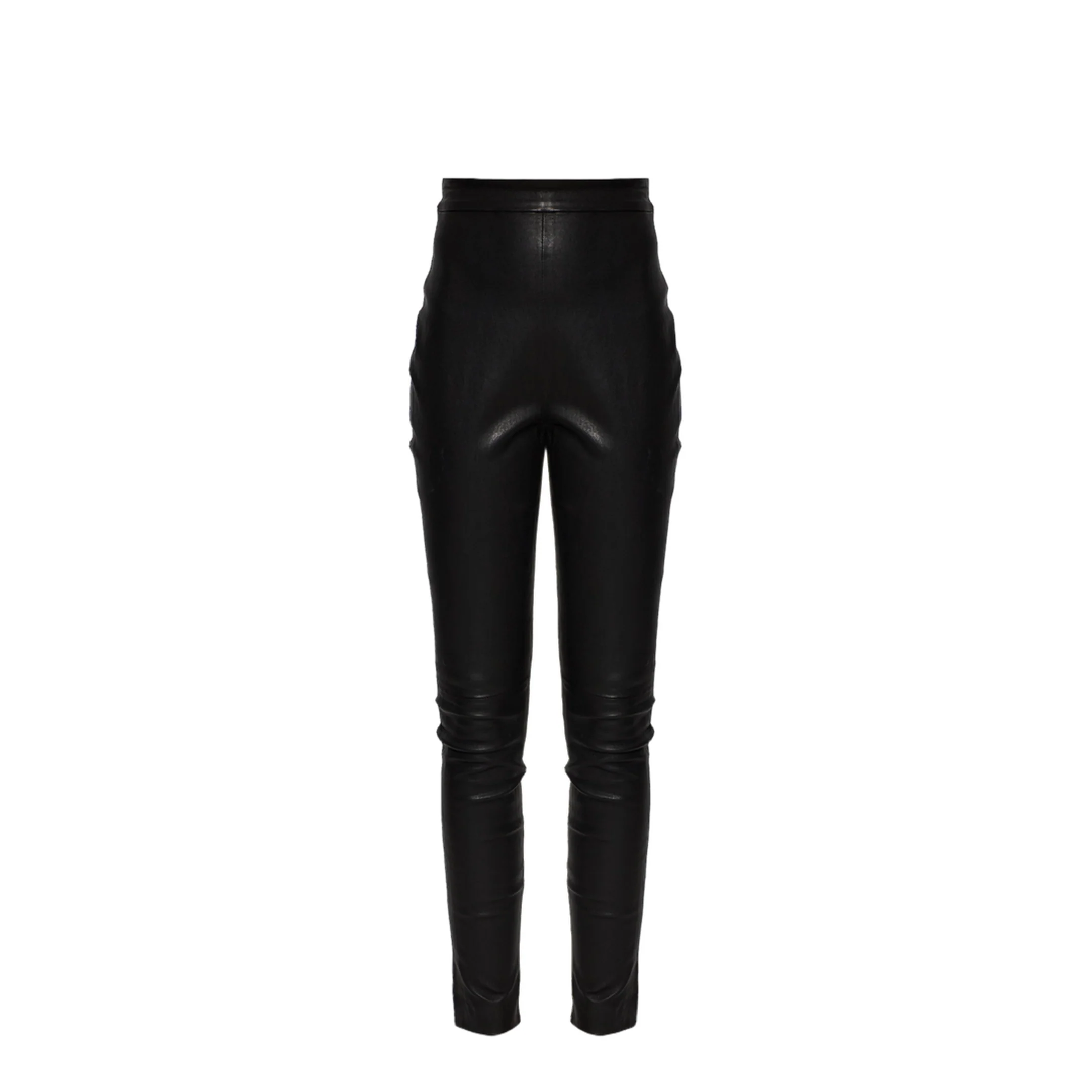Women's Black Leather Pants - Image 2