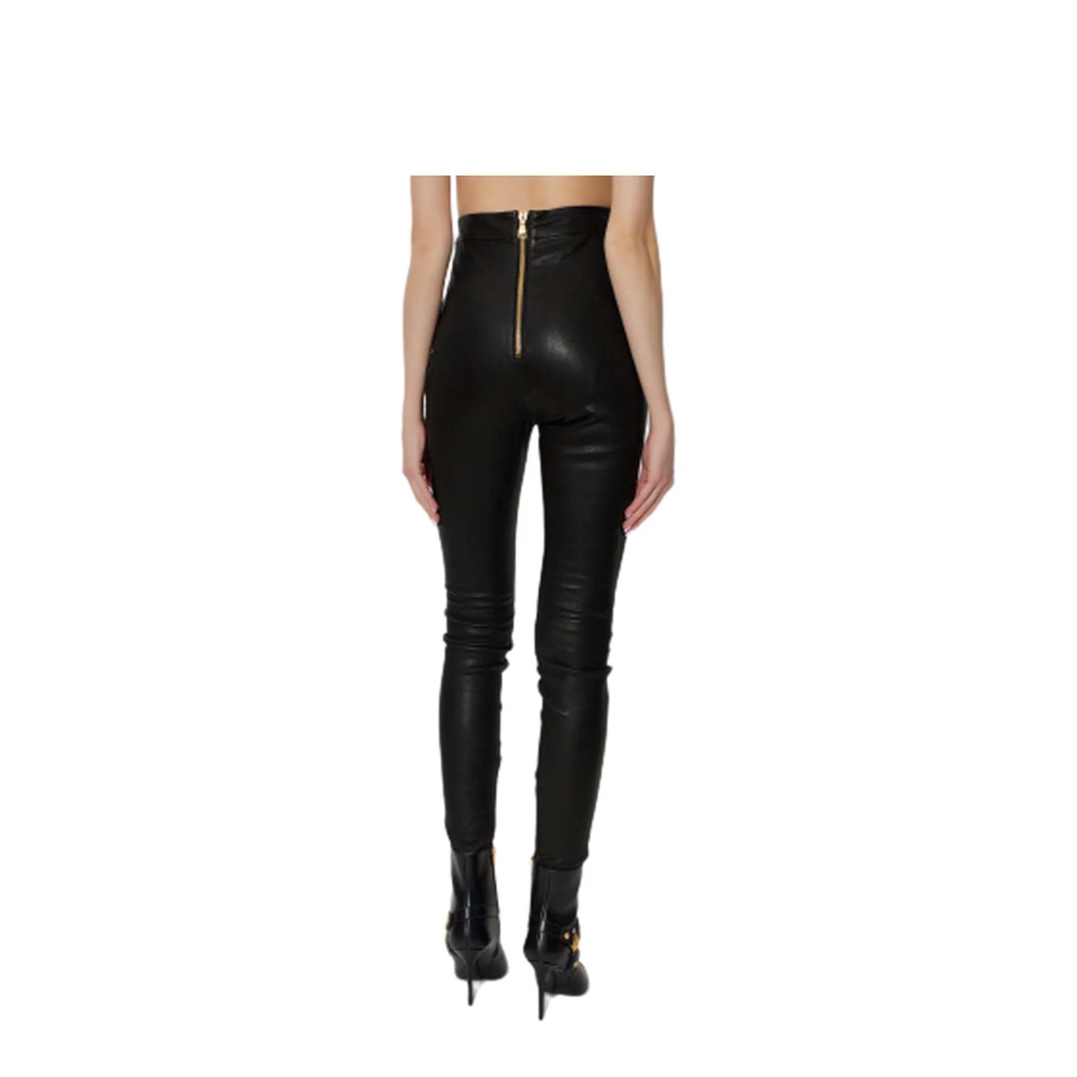 Women's Black Leather Pants - Image 4