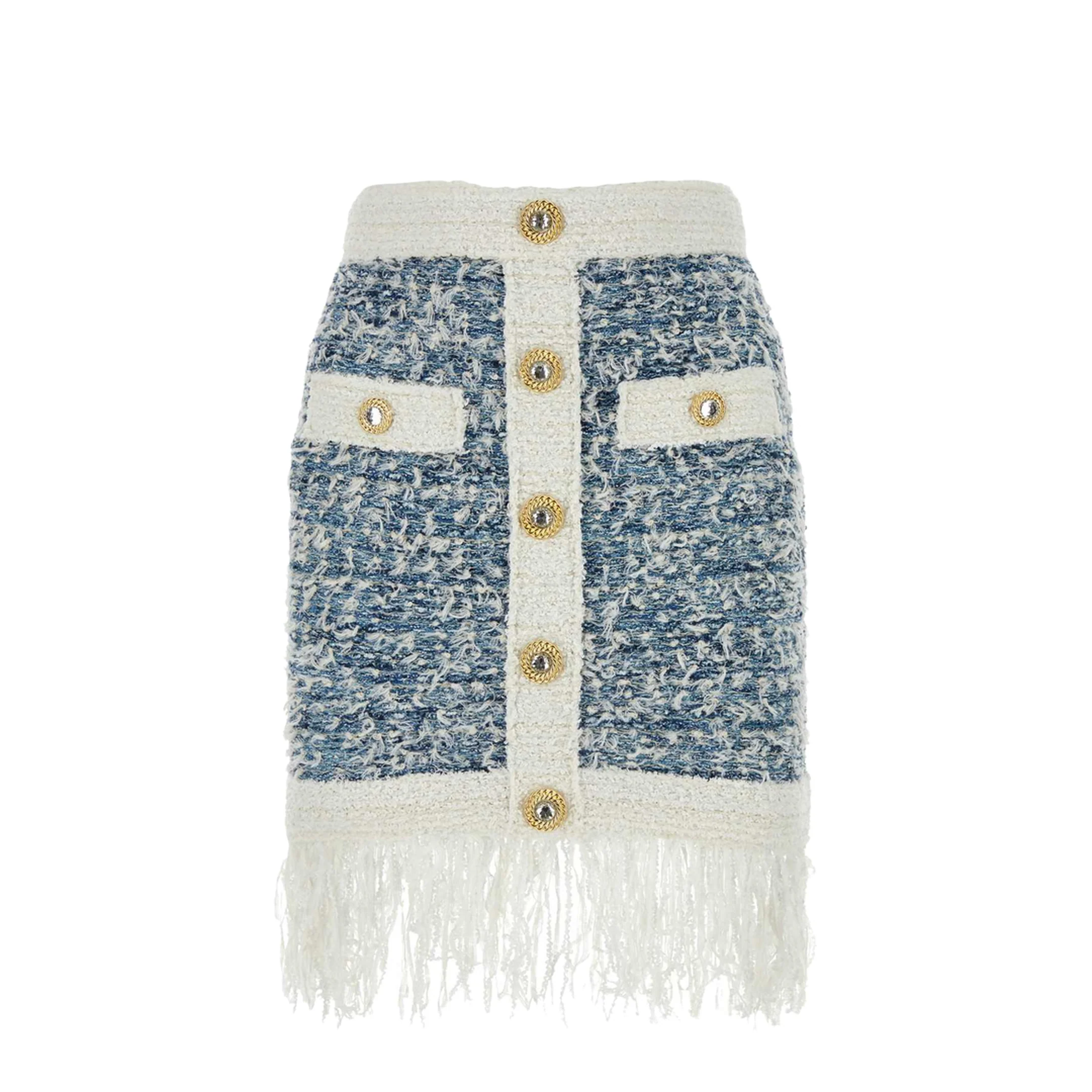Fringed Tweed Skirt - Image 5