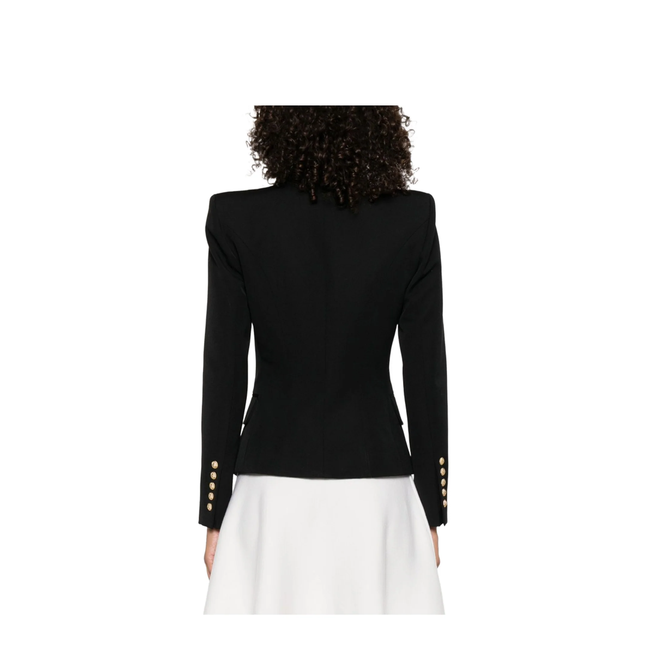 Black Virgin Wool 6-Button Jacket - Image 3