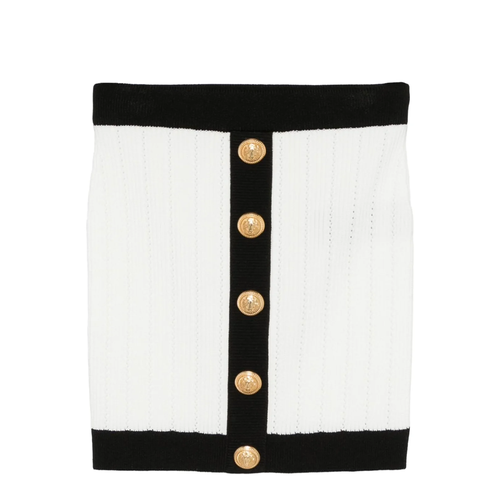 Knitted Buttoned Mini Skirt