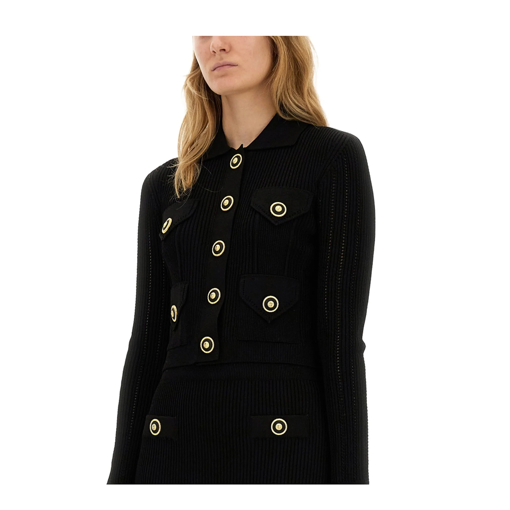 Knitted Cardigan Black - Image 3