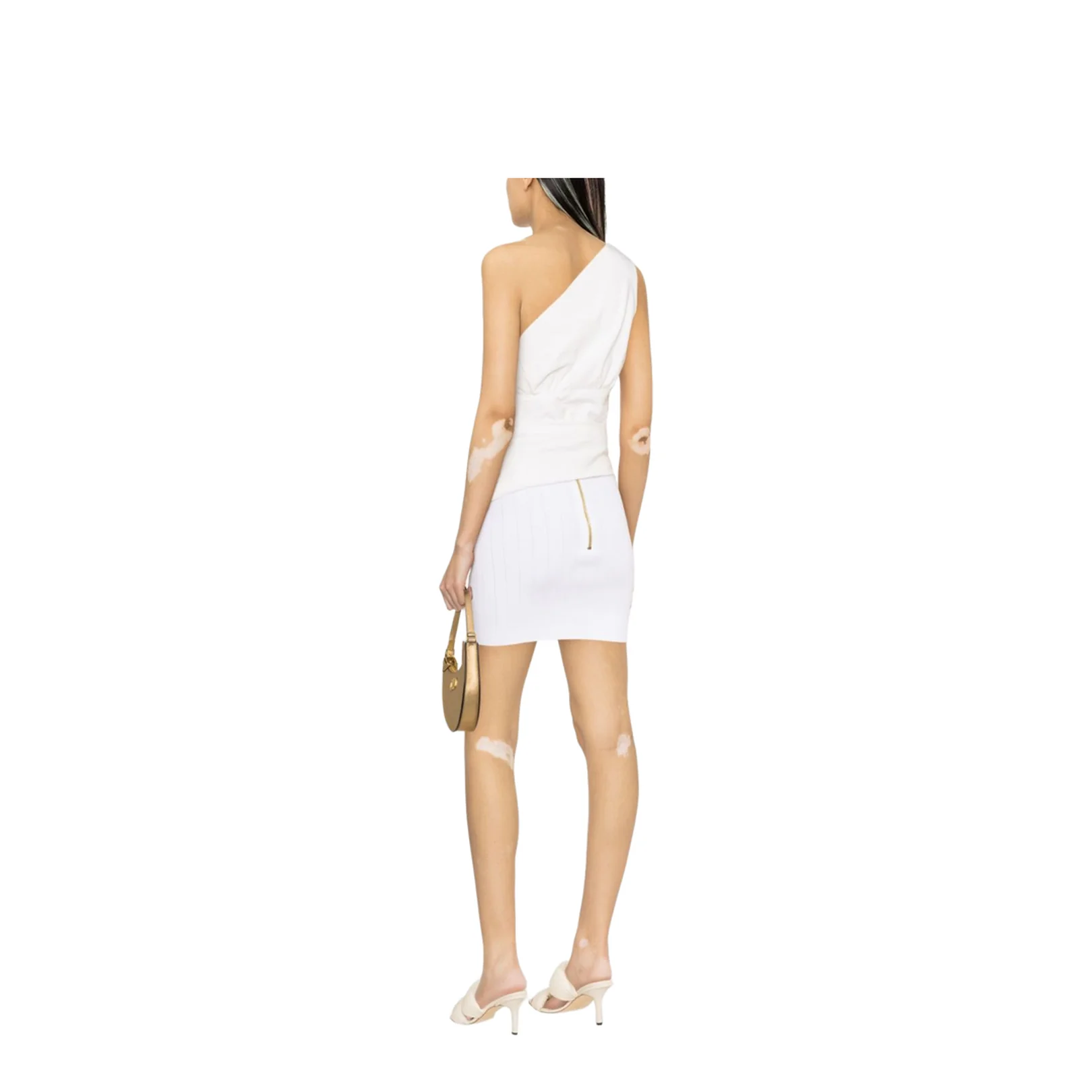 Knit Mini Skirt In White - Image 2