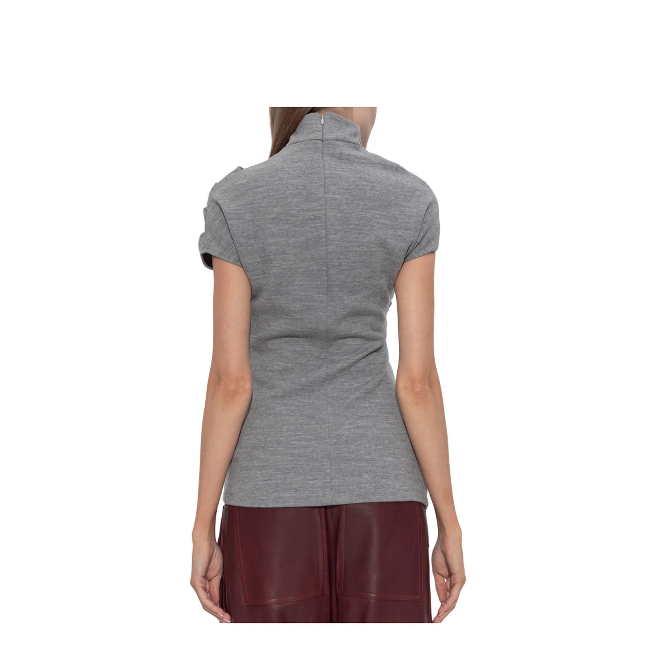 Draped Cotton Knit Top - Image 4