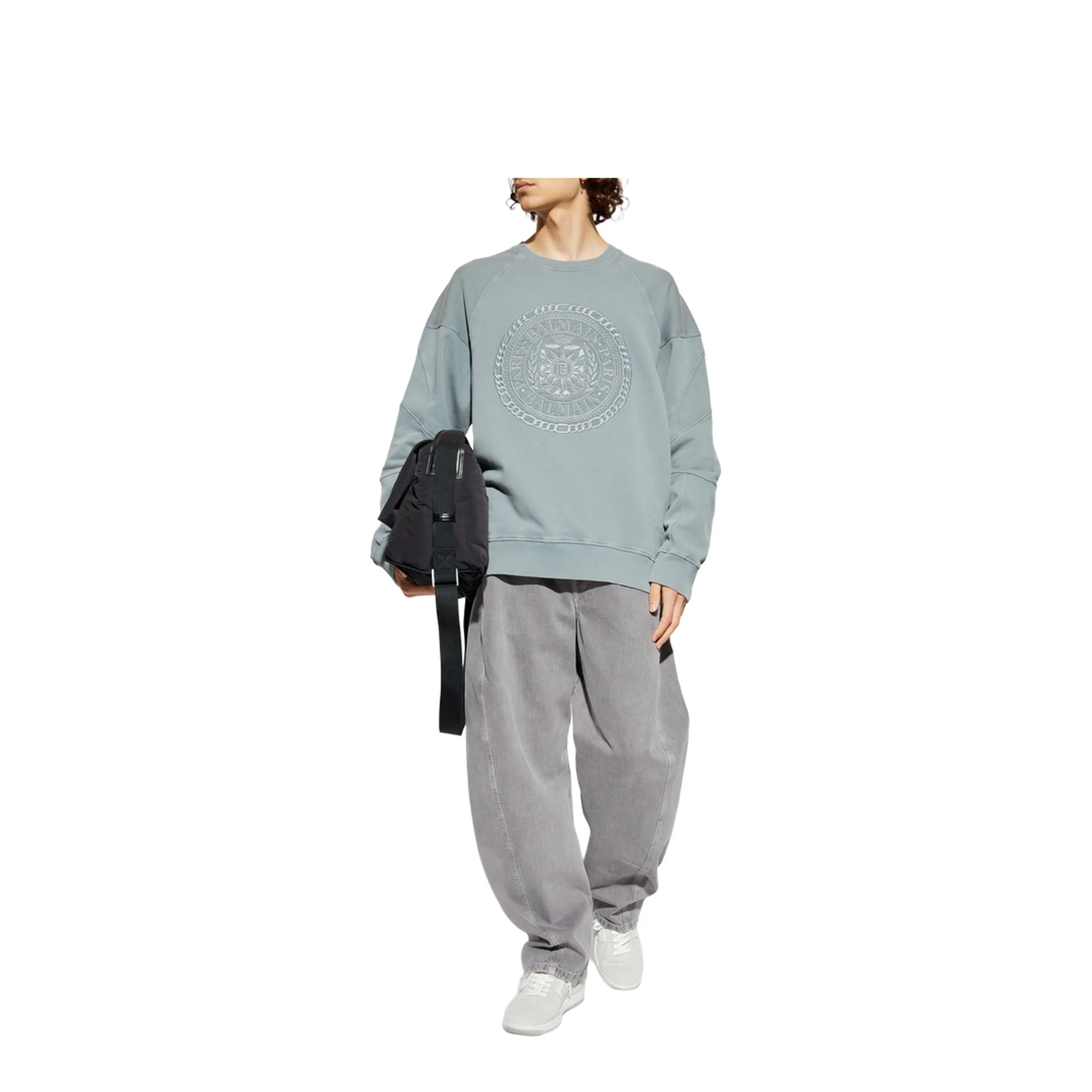 Embroidered Médaille Sweatshirt Grey - Image 2