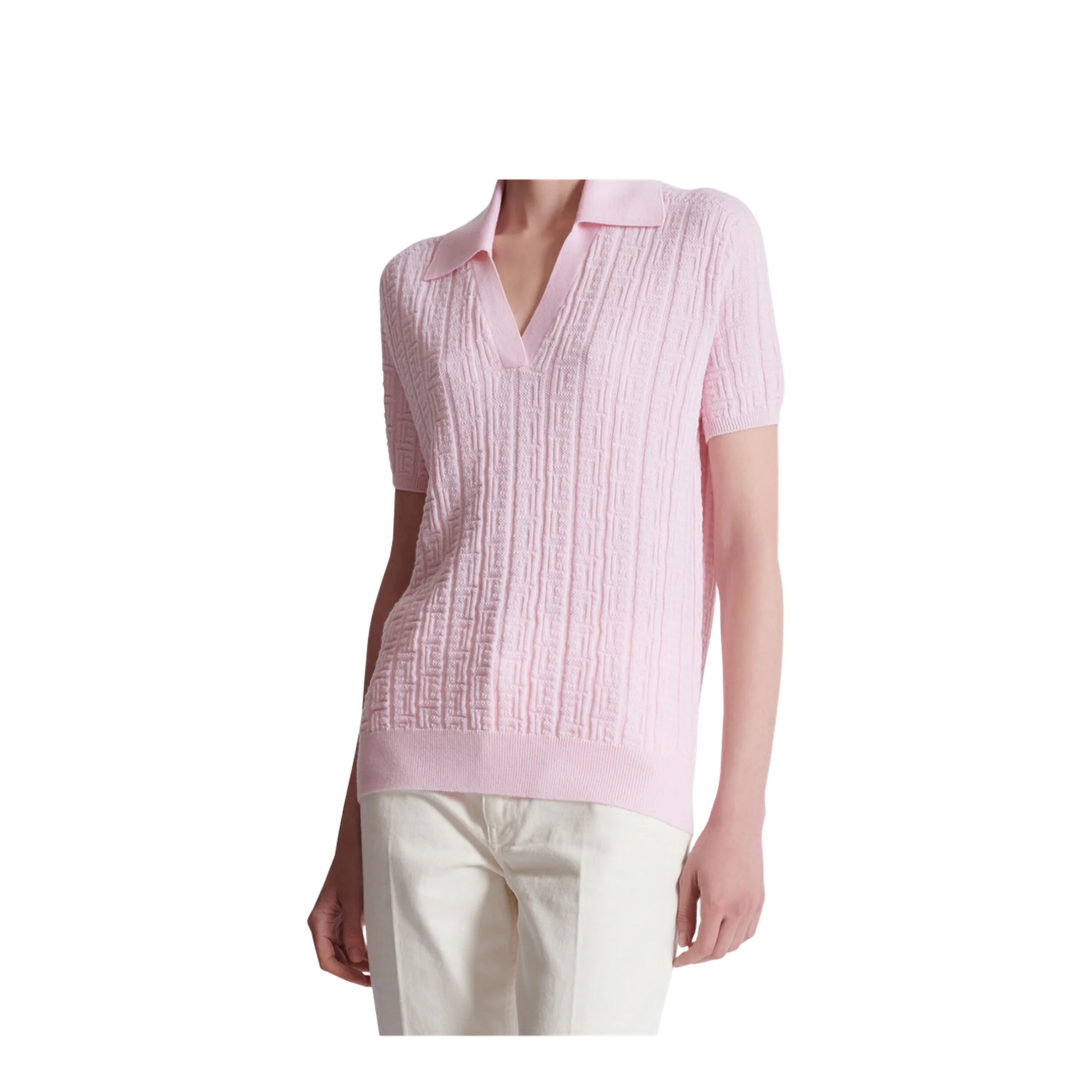 Monogram Knitted Polo Pink - Image 4