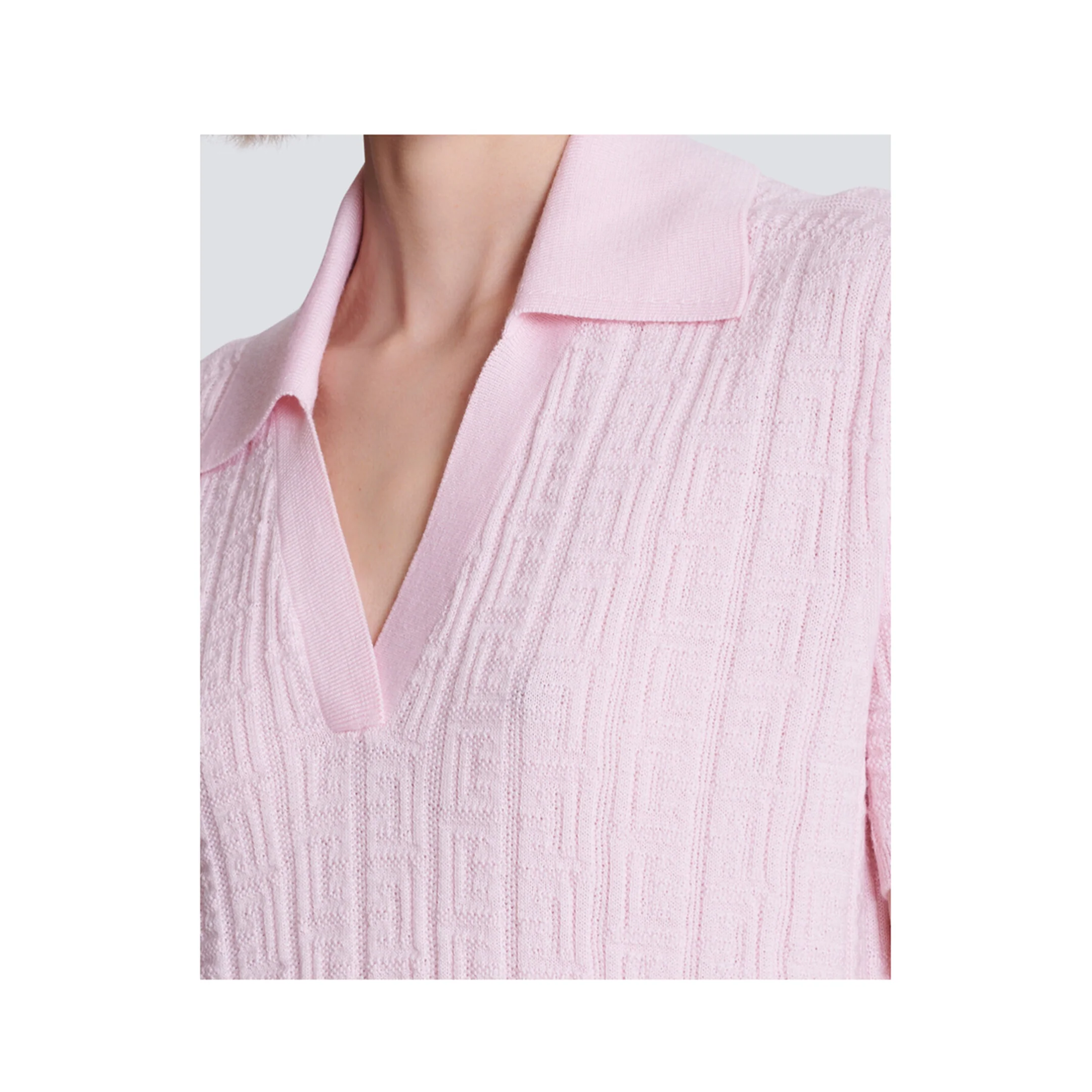 Monogram Knitted Polo Pink - Image 5
