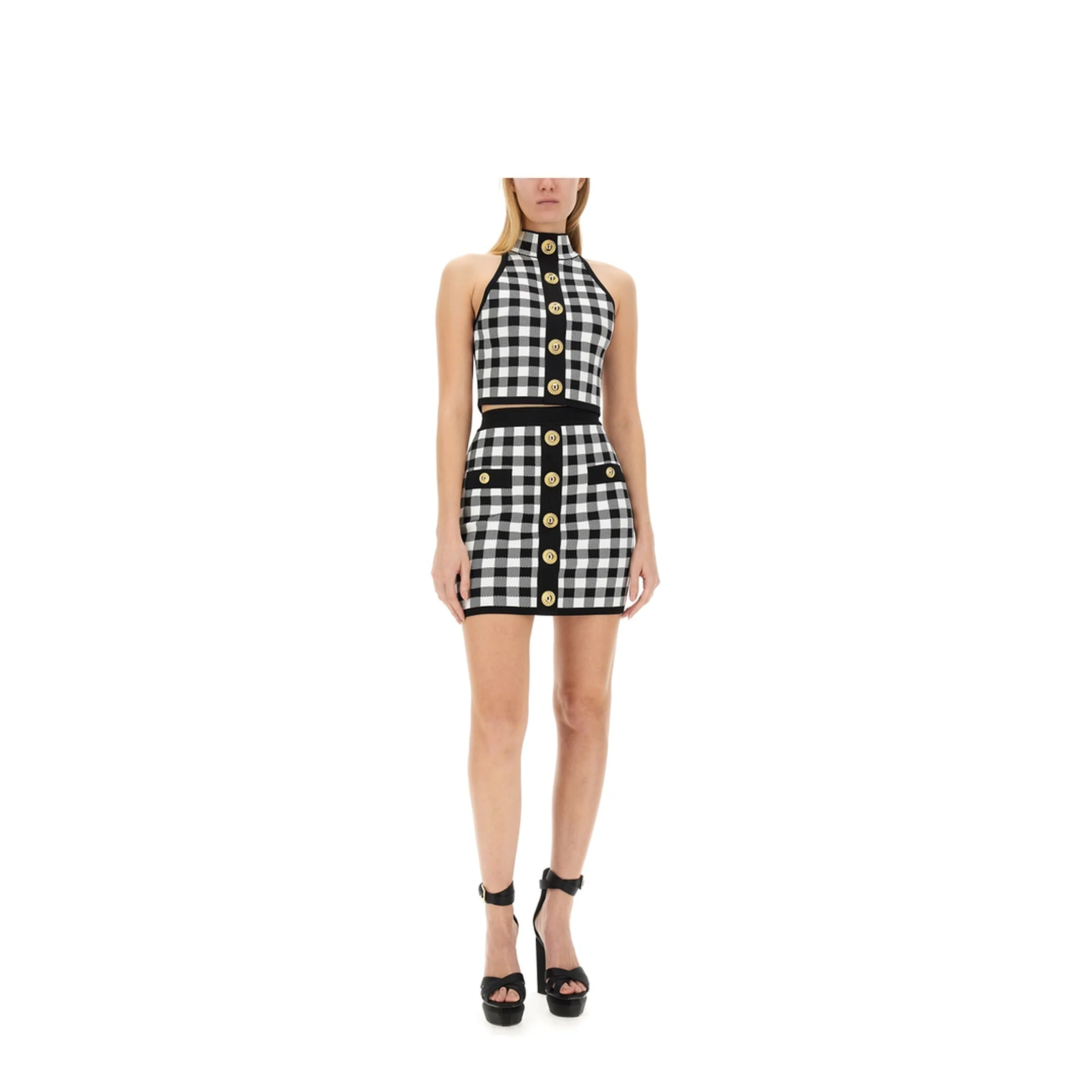Logo Button Vichy Skirt - Image 2