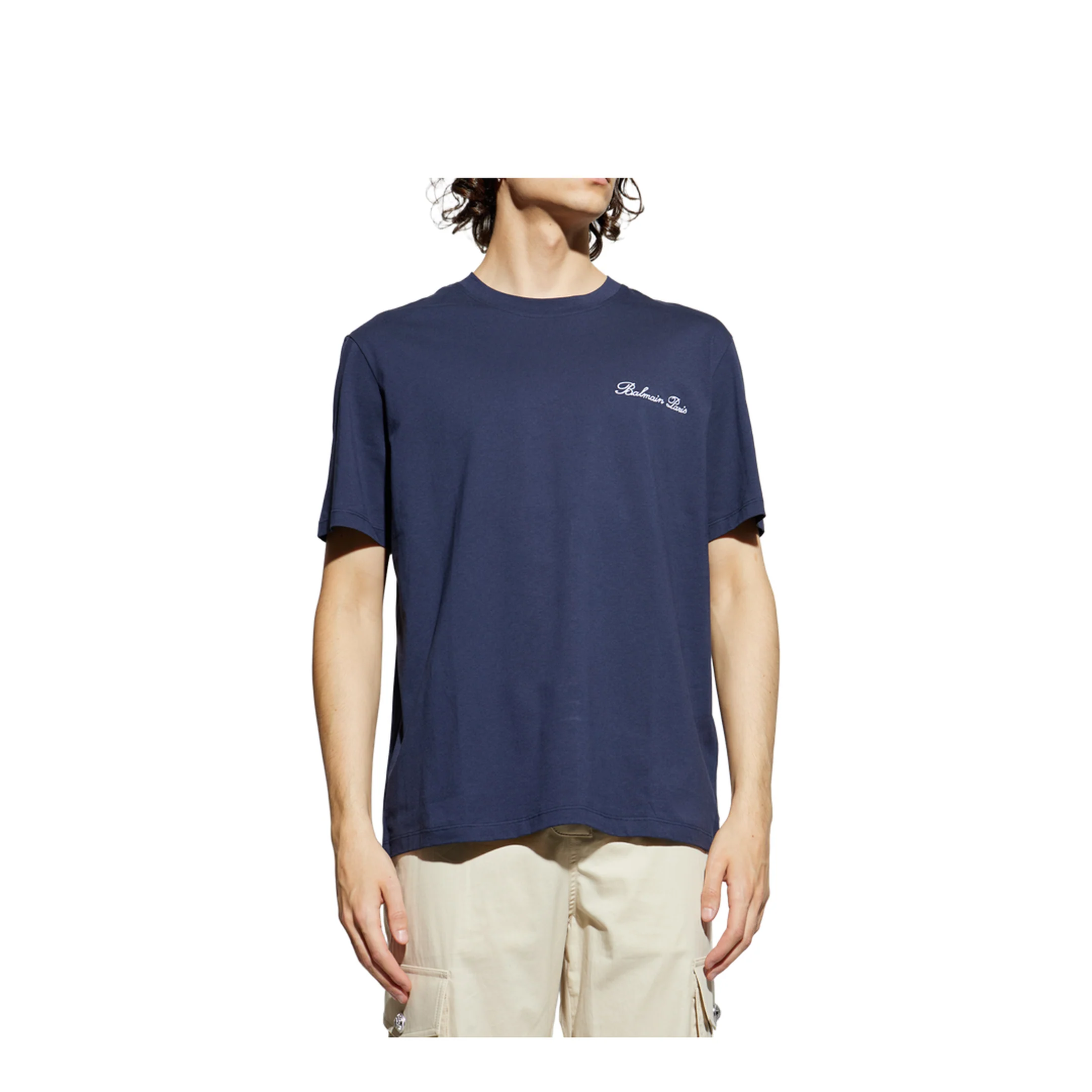 Marine Blue Embroidered Signature T-shirt - Image 3