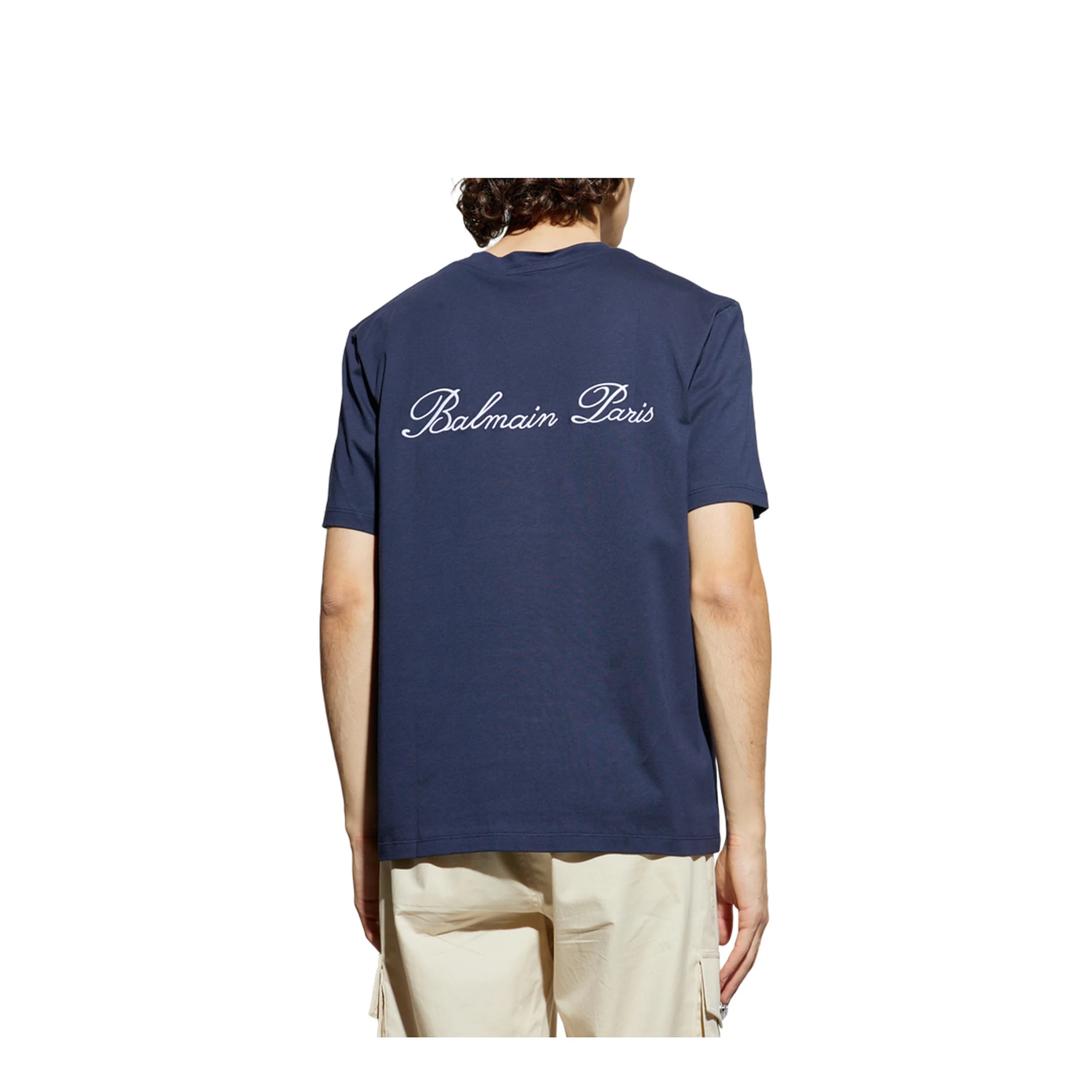 Marine Blue Embroidered Signature T-shirt - Image 4