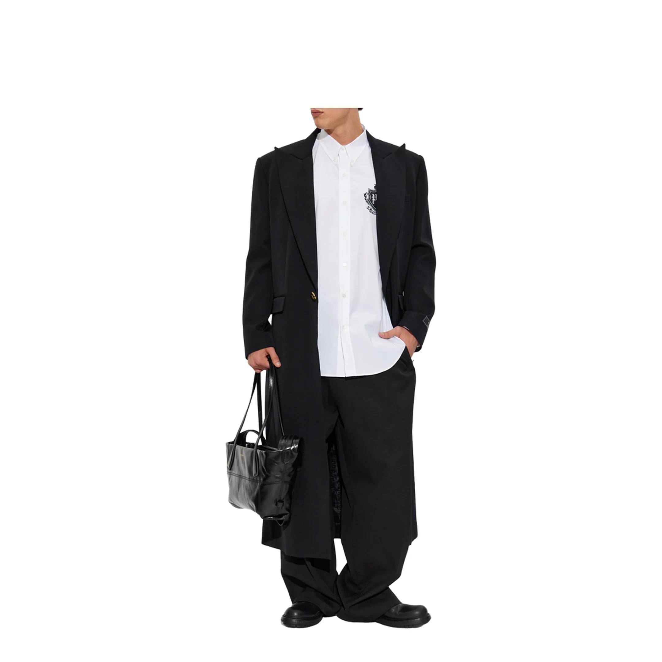 Men's Long Coat Black - Image 2