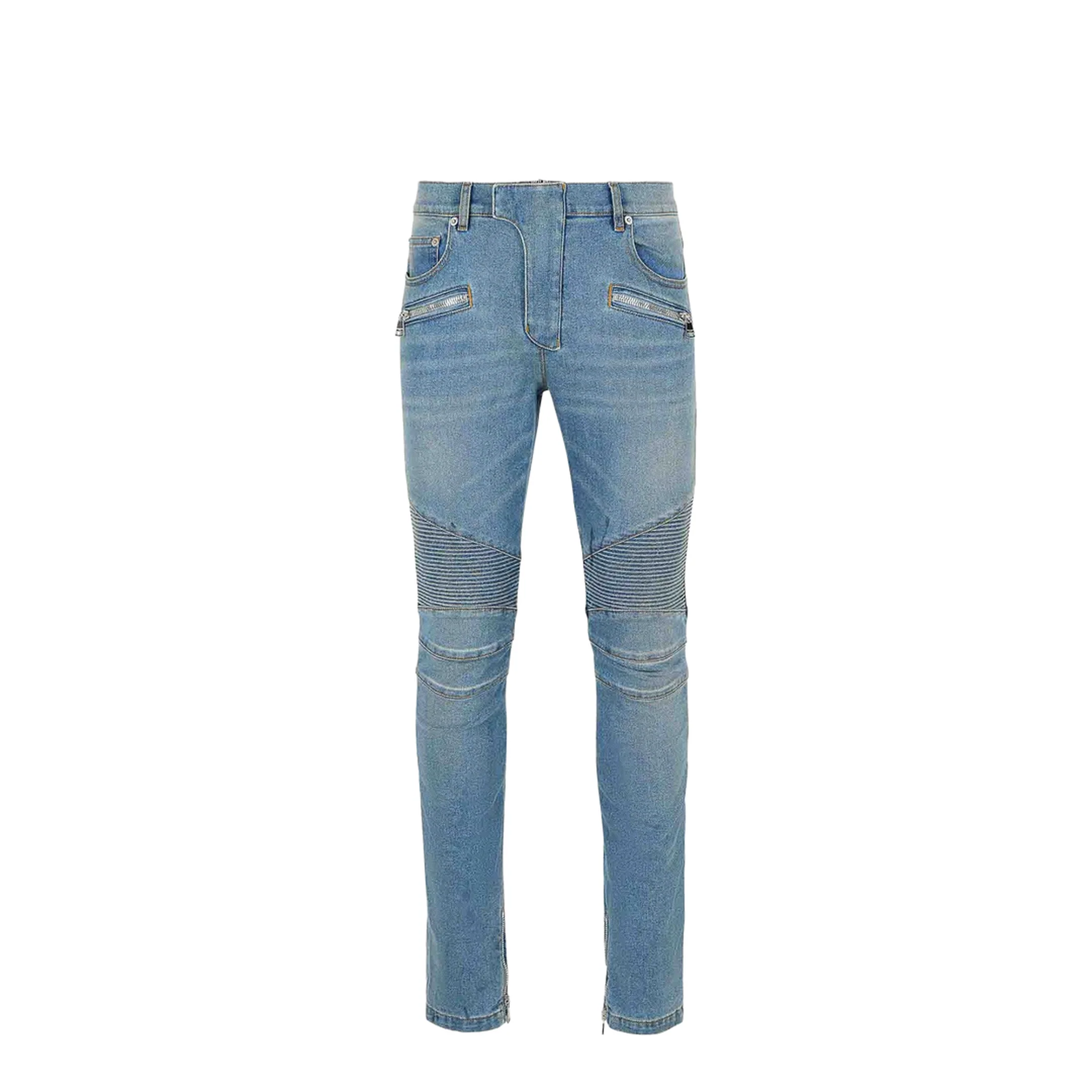 Slim-fit Biker Jeans Denim Blue - Image 2