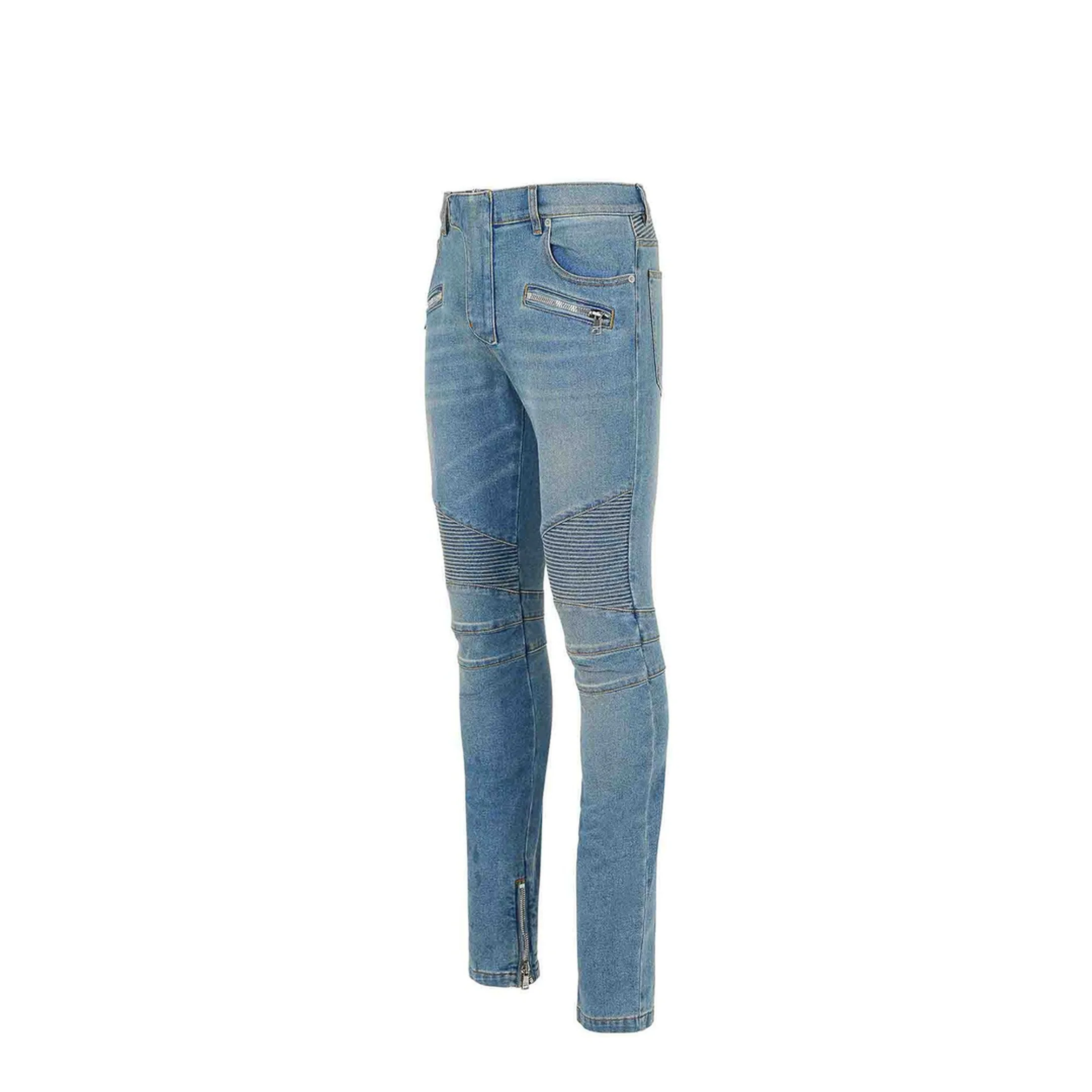 Slim-fit Biker Jeans Denim Blue - Image 4