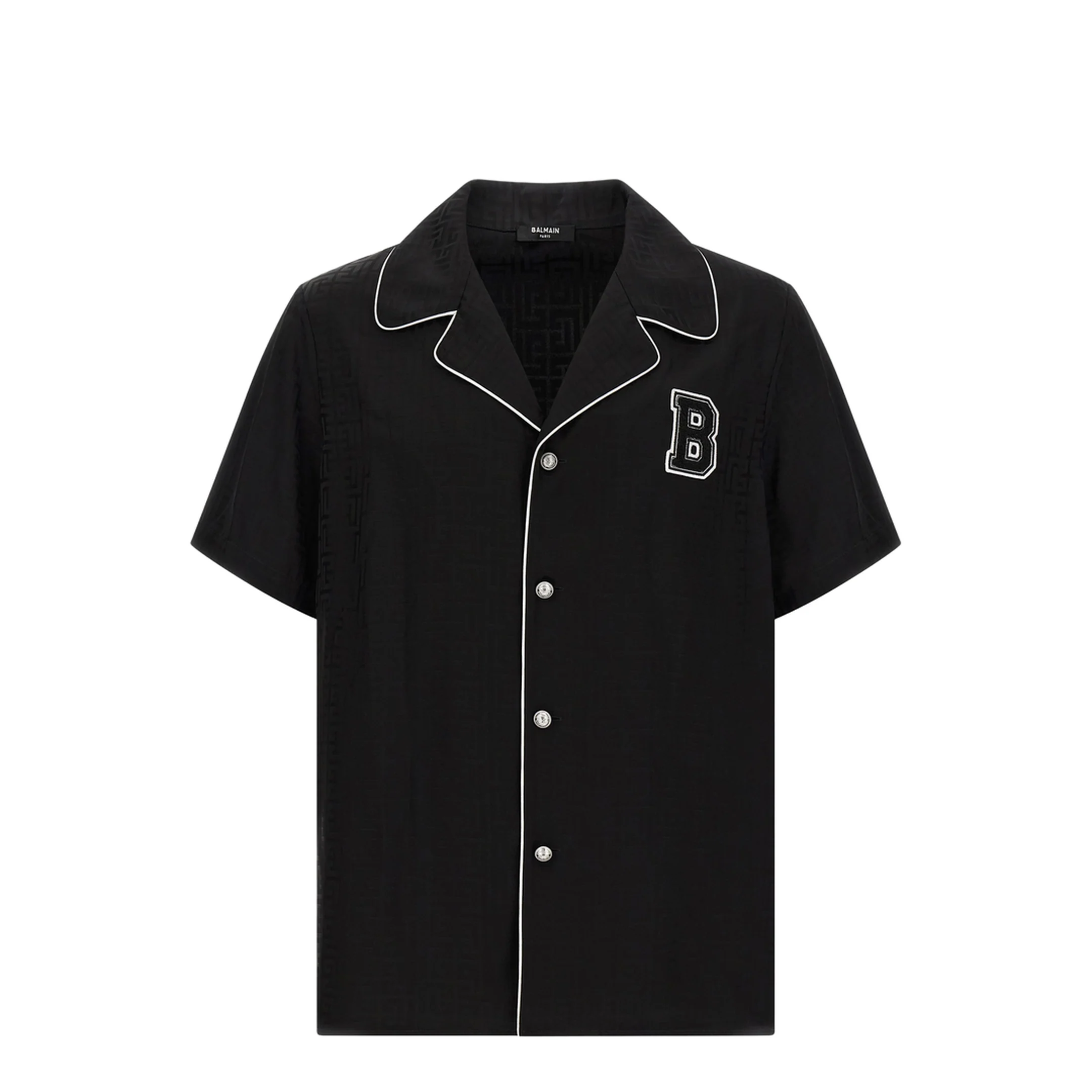 Varsity Pyjama Shirt Black - Image 4
