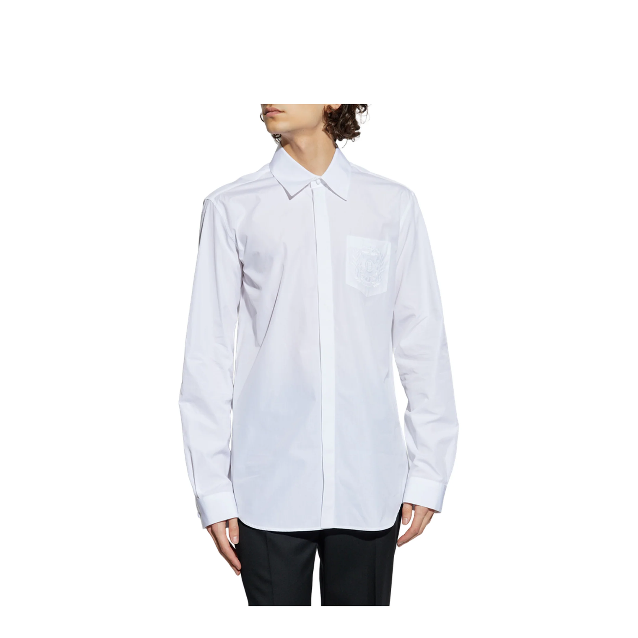 Écusson Embroidered Shirt Poplin White - Image 3