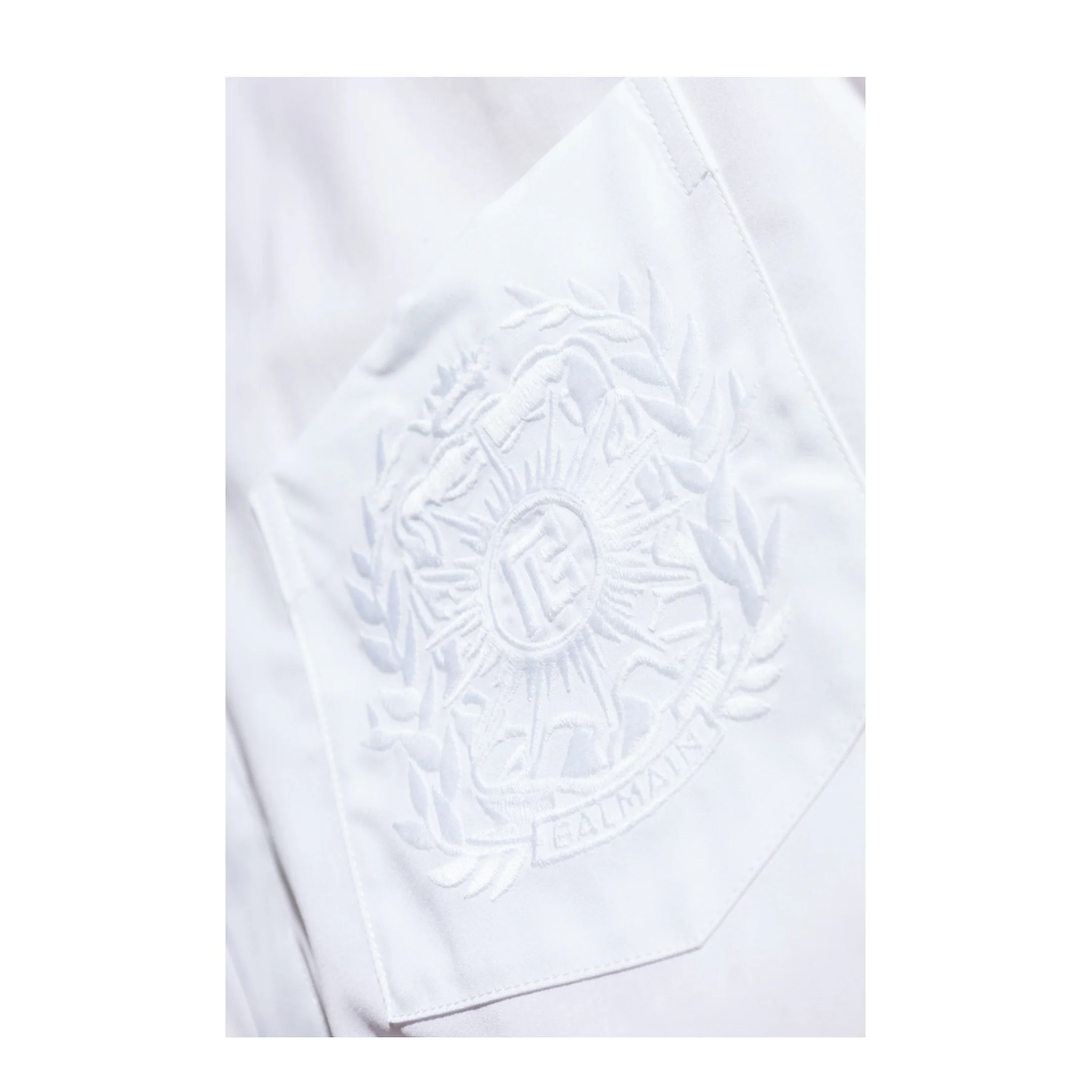 Écusson Embroidered Shirt Poplin White - Image 5