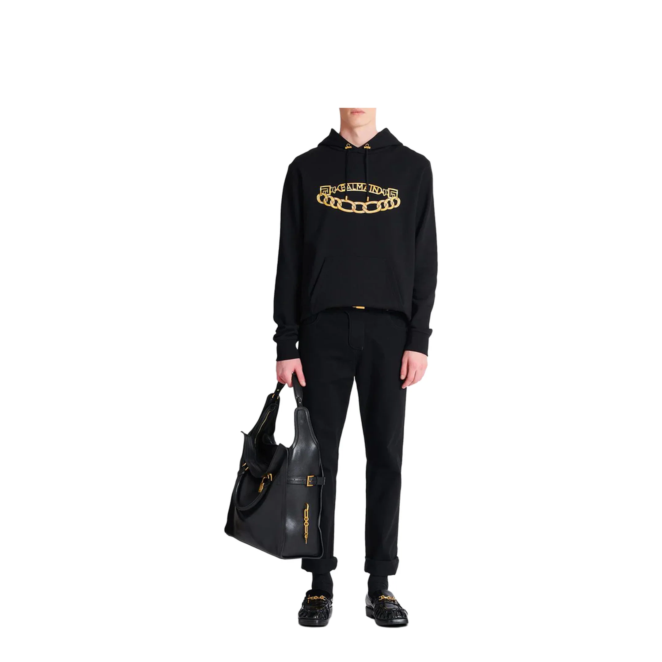 Men's Sweater Hoodie Black - Image 2