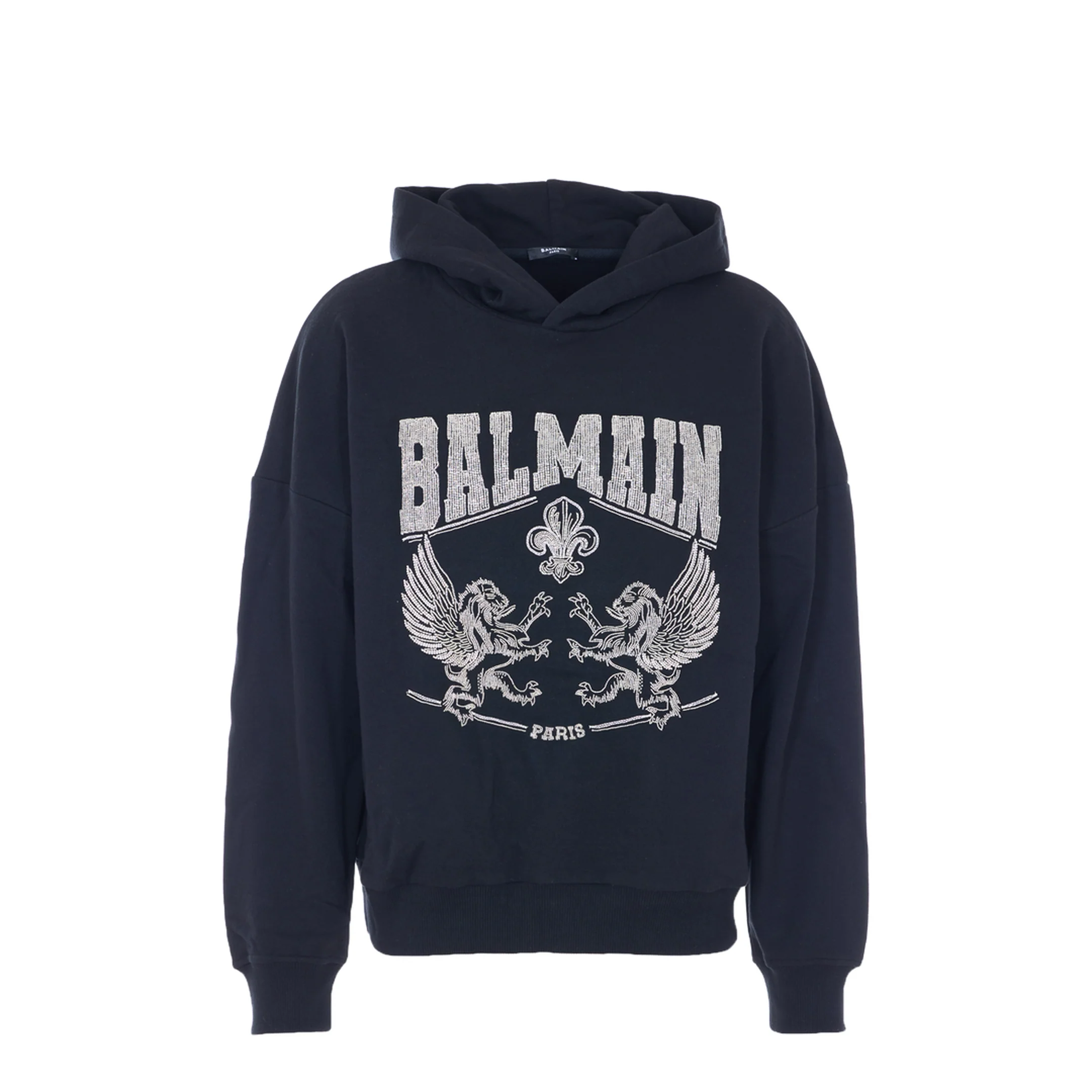 Crystal Embroidered Hoodie - Black