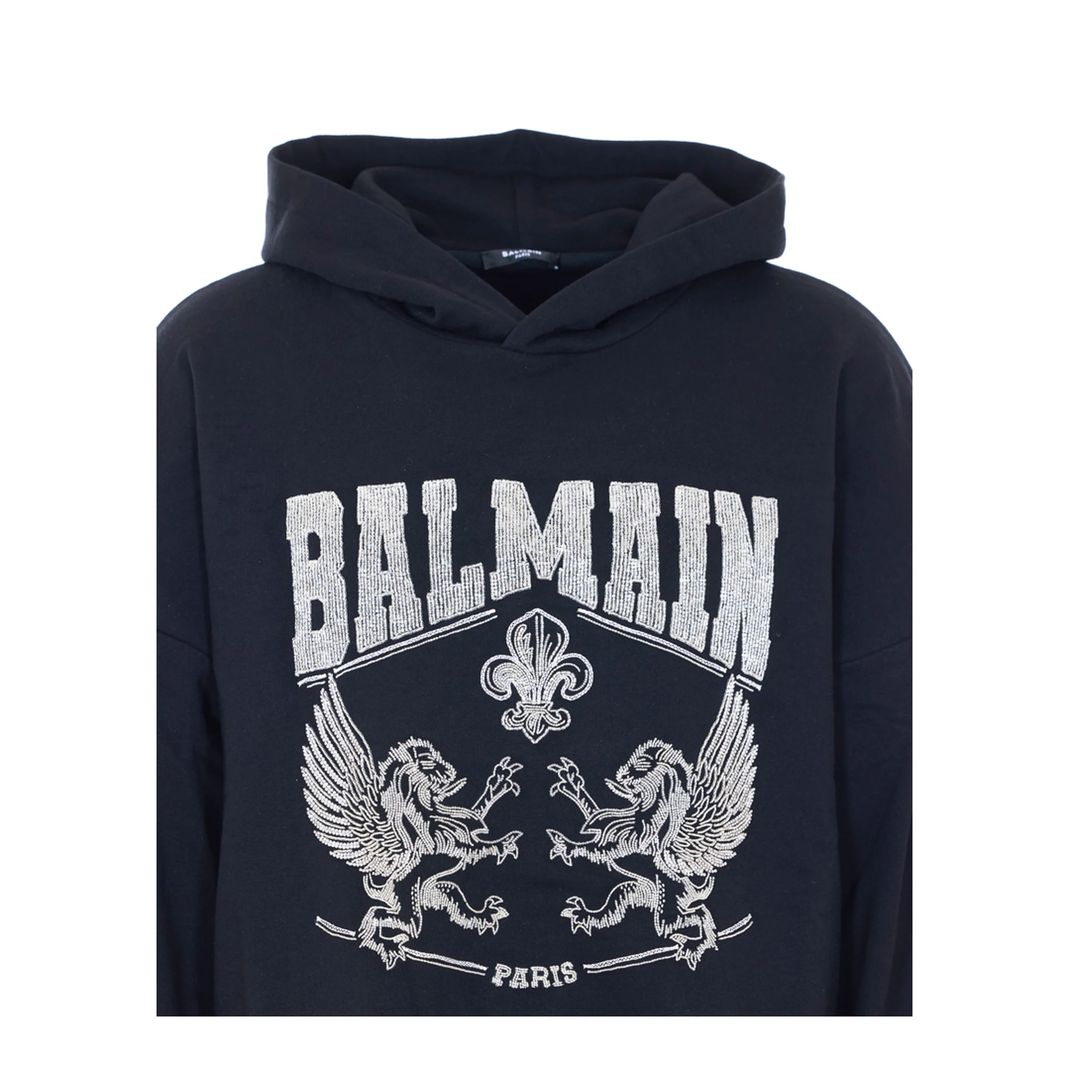 Crystal Embroidered Hoodie - Black - Image 4