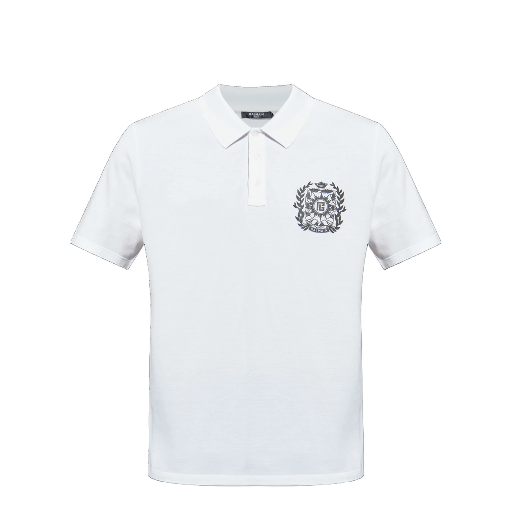 Cotton Polo Écusson Print T-shirt White
