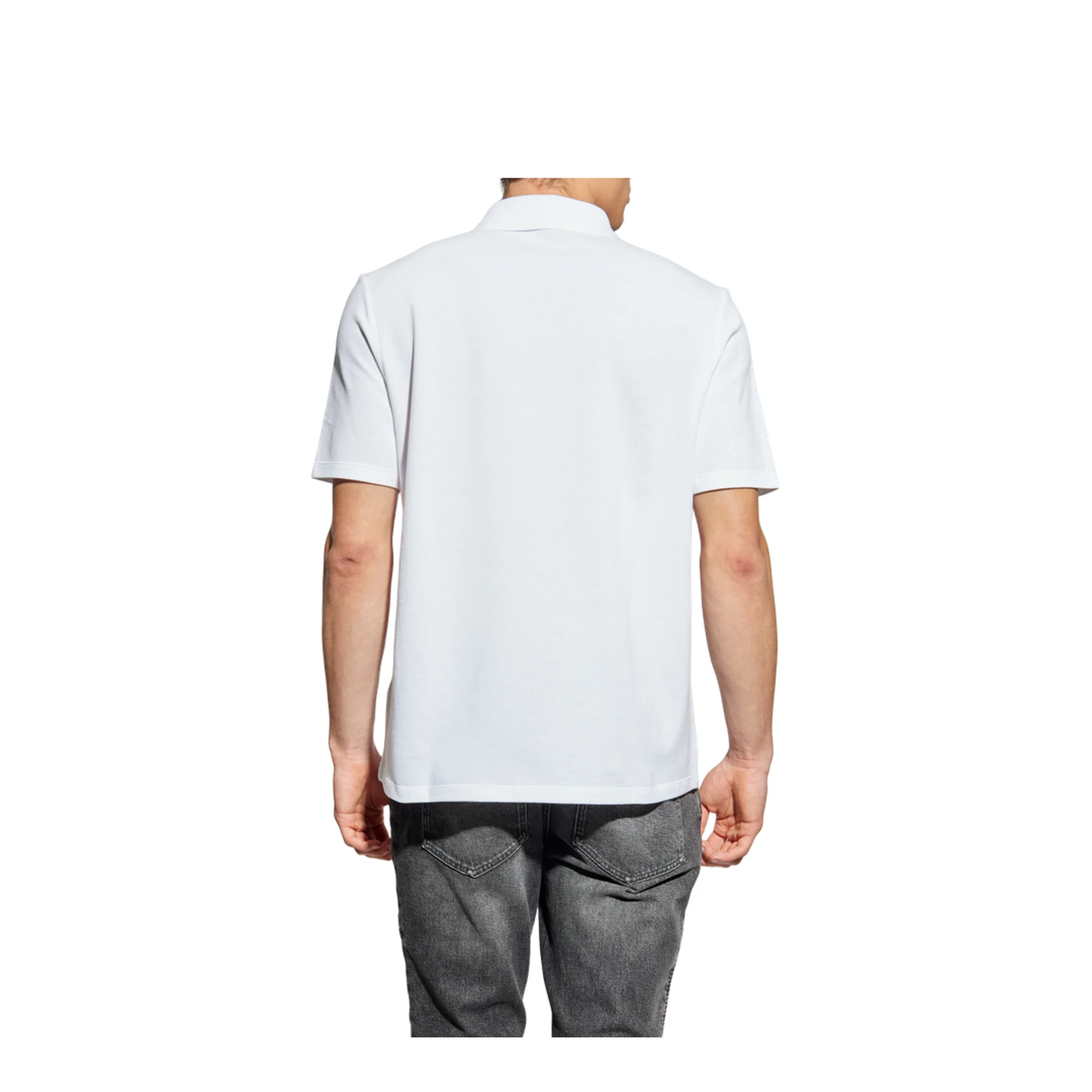Cotton Polo Écusson Print T-shirt White - Image 4