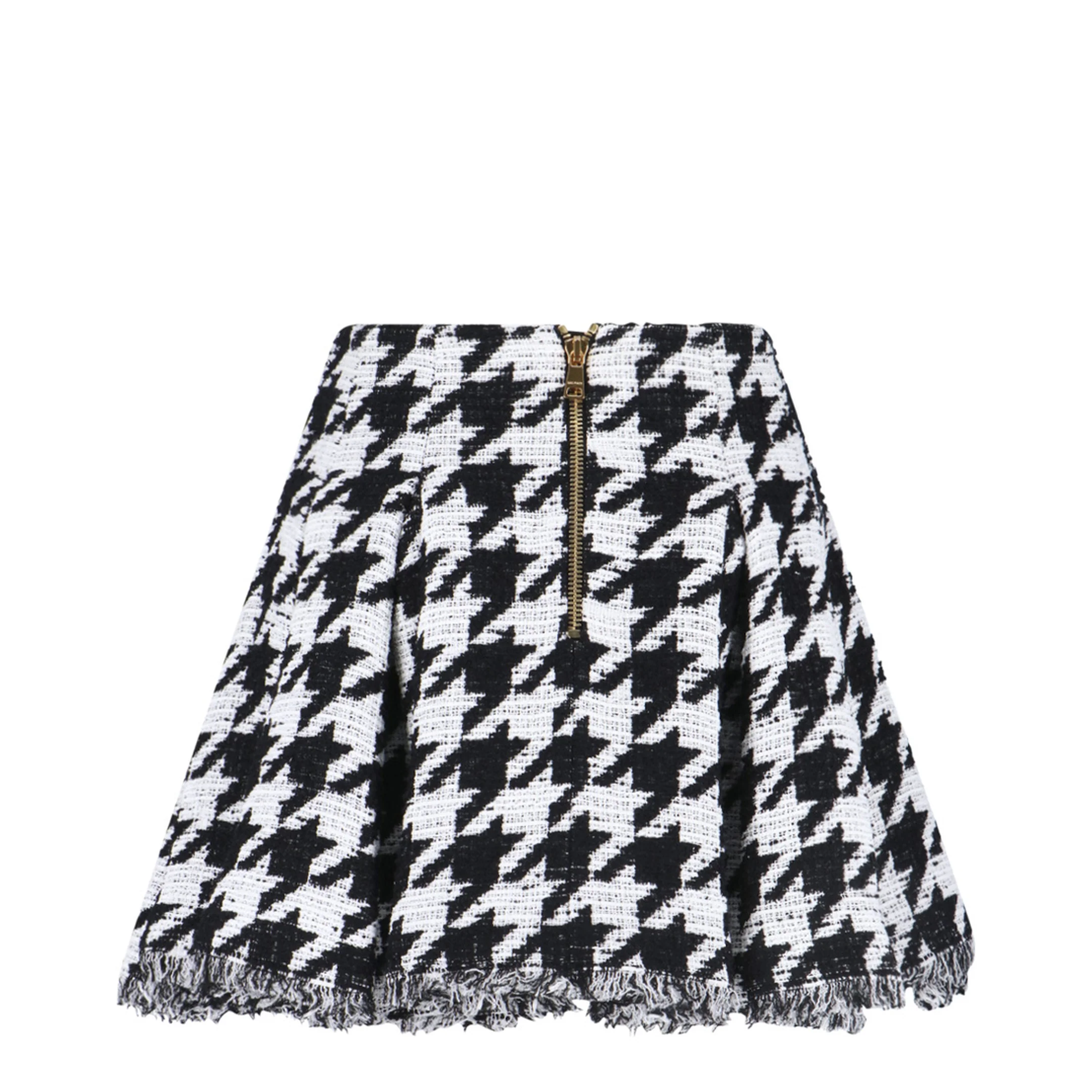 Tweed Pleated Mini Skirts Black - Image 2