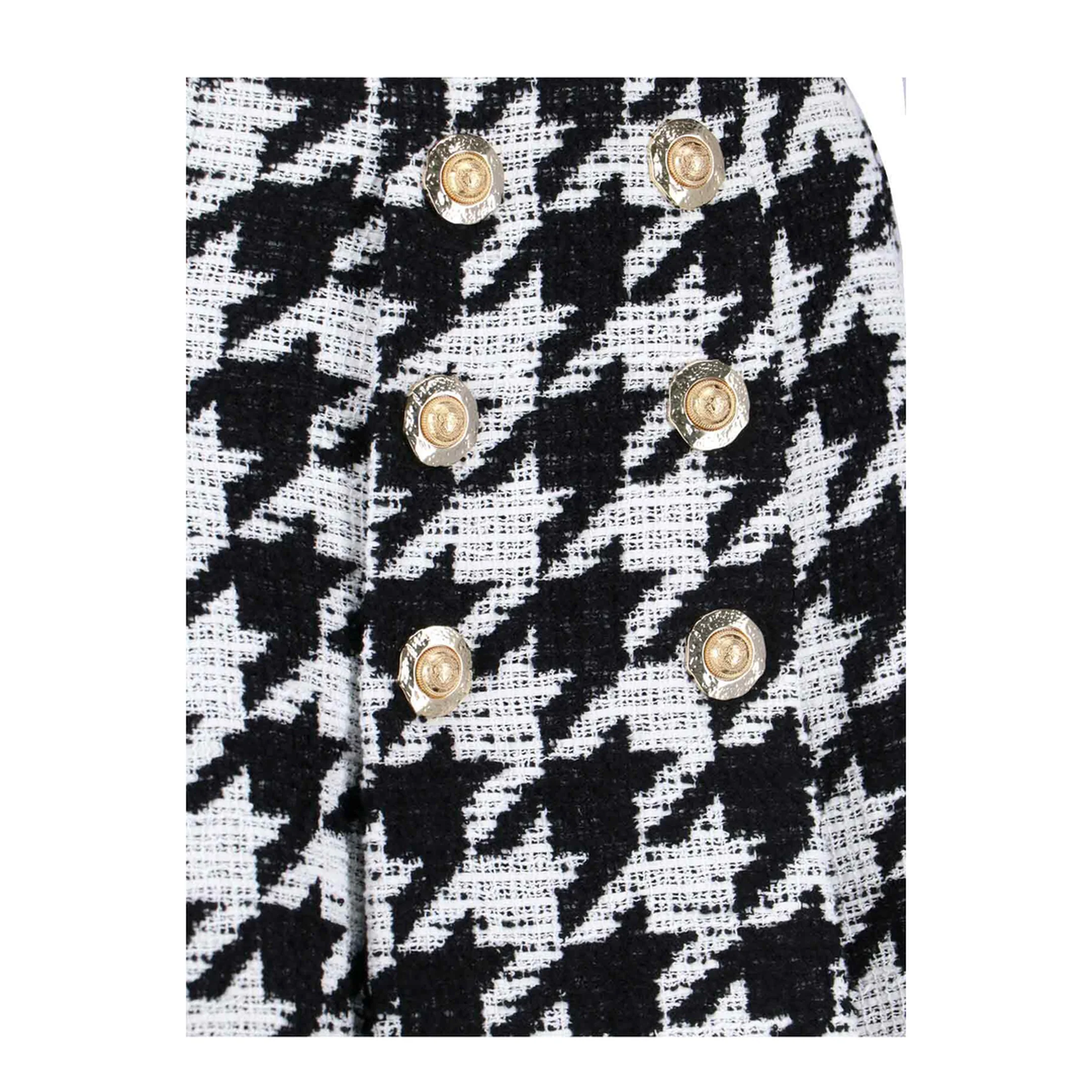 Tweed Pleated Mini Skirts Black - Image 3