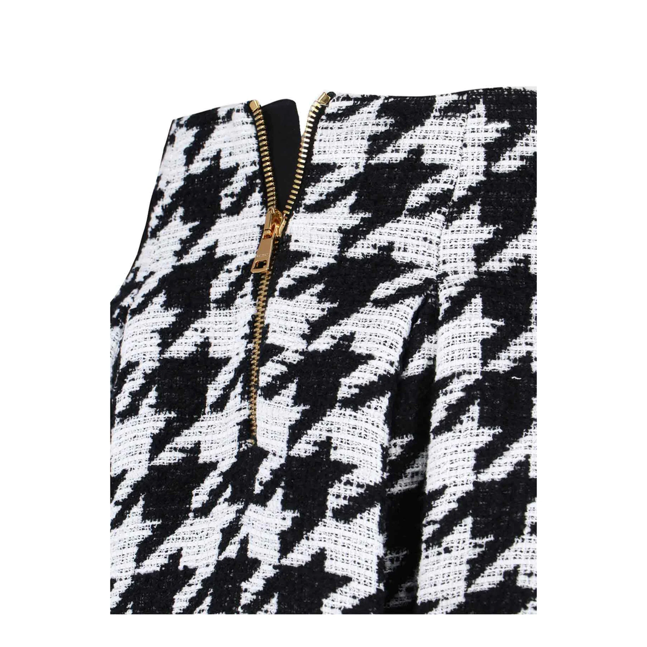 Tweed Pleated Mini Skirts Black - Image 4