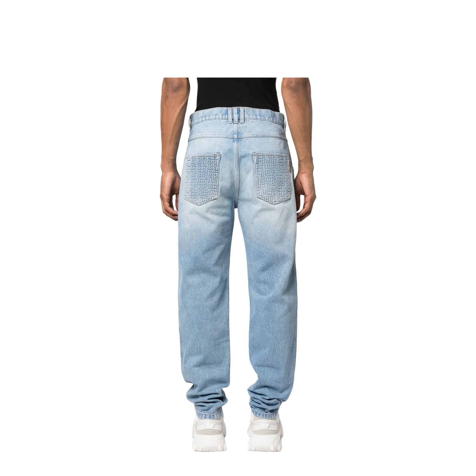 Monogram Embellished Straight Leg Jeans - Image 4