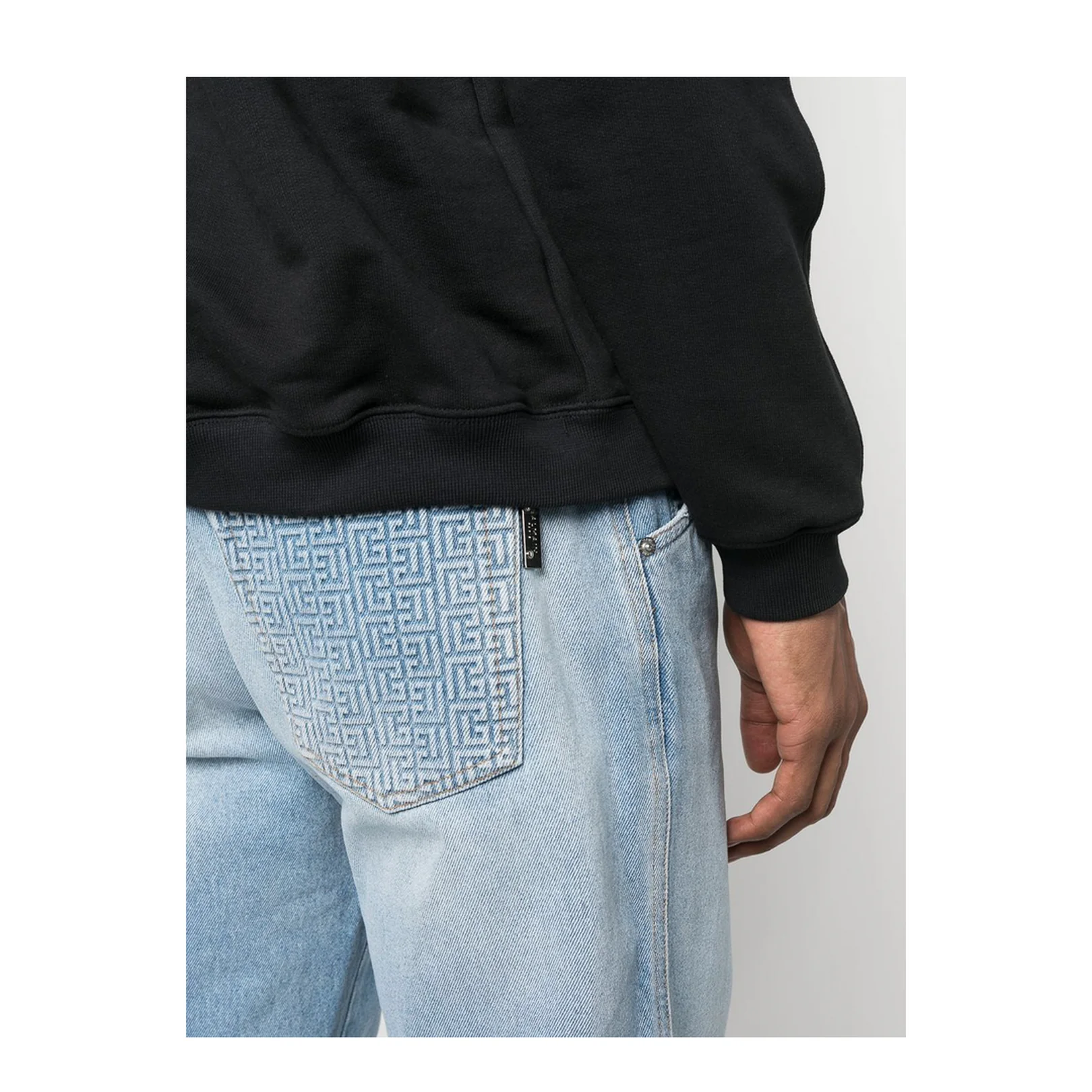 Monogram Embellished Straight Leg Jeans - Image 5