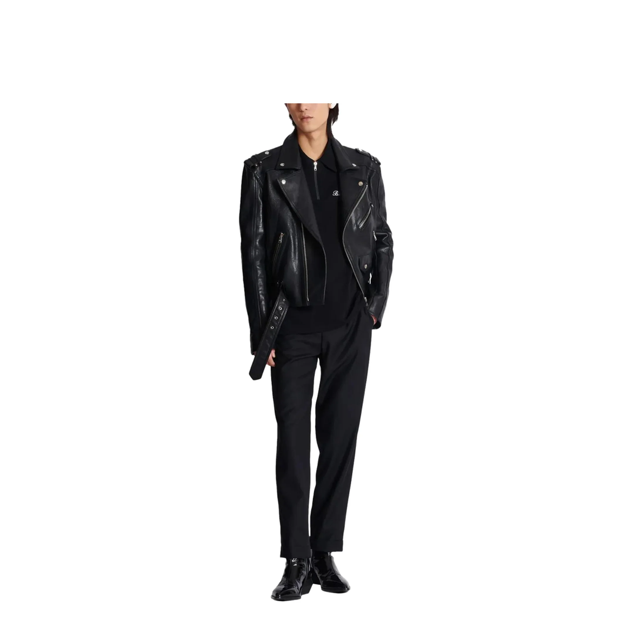 Short-Sleeved Polo Shirt Embroidery Black - Image 2
