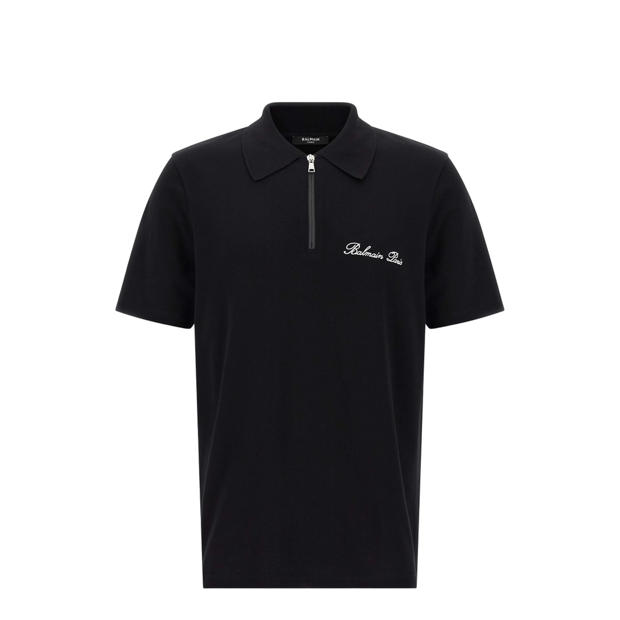Short-Sleeved Polo Shirt Embroidery Black - Image 4