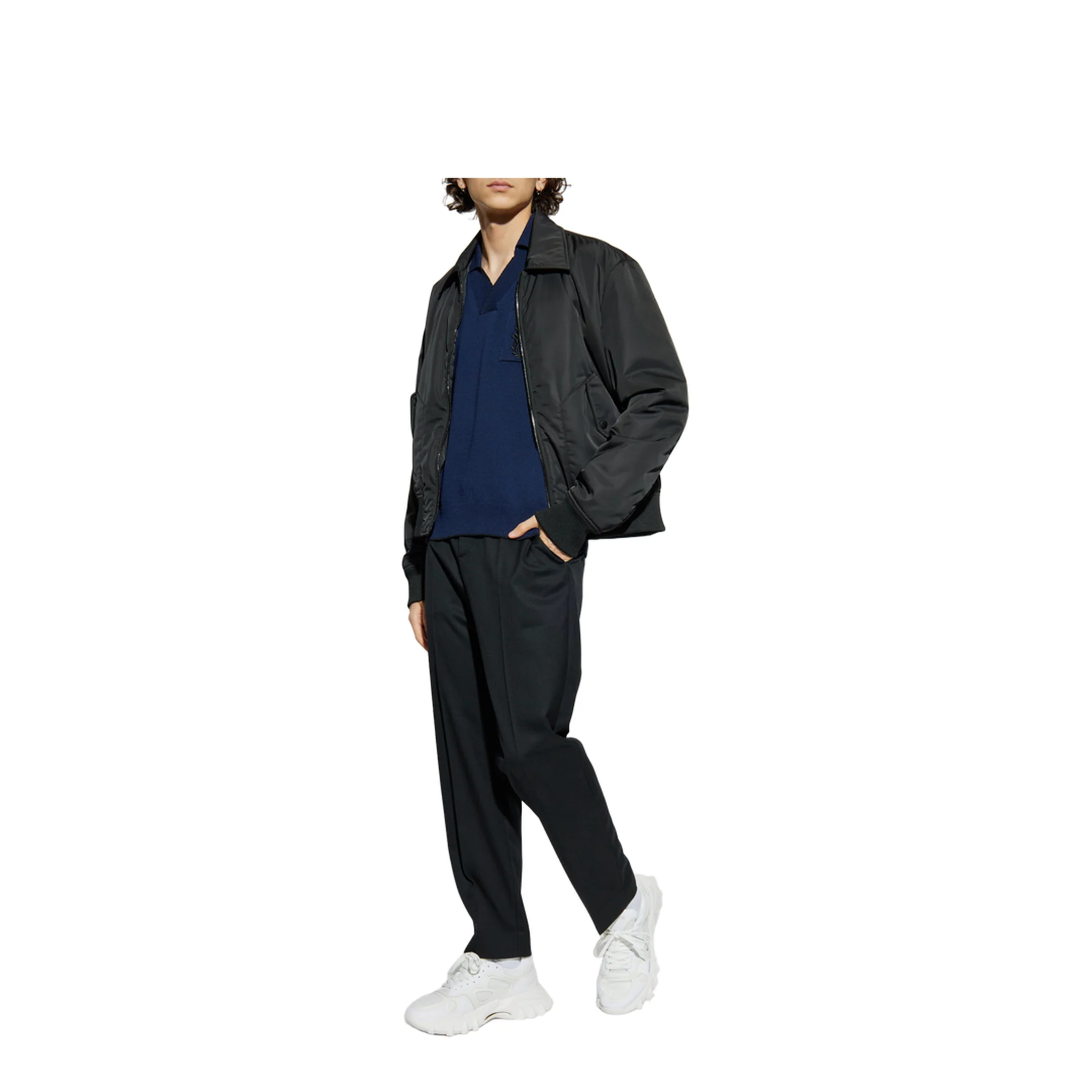 Écusson Embroidered Knit Polo Shirt Navy - Image 2