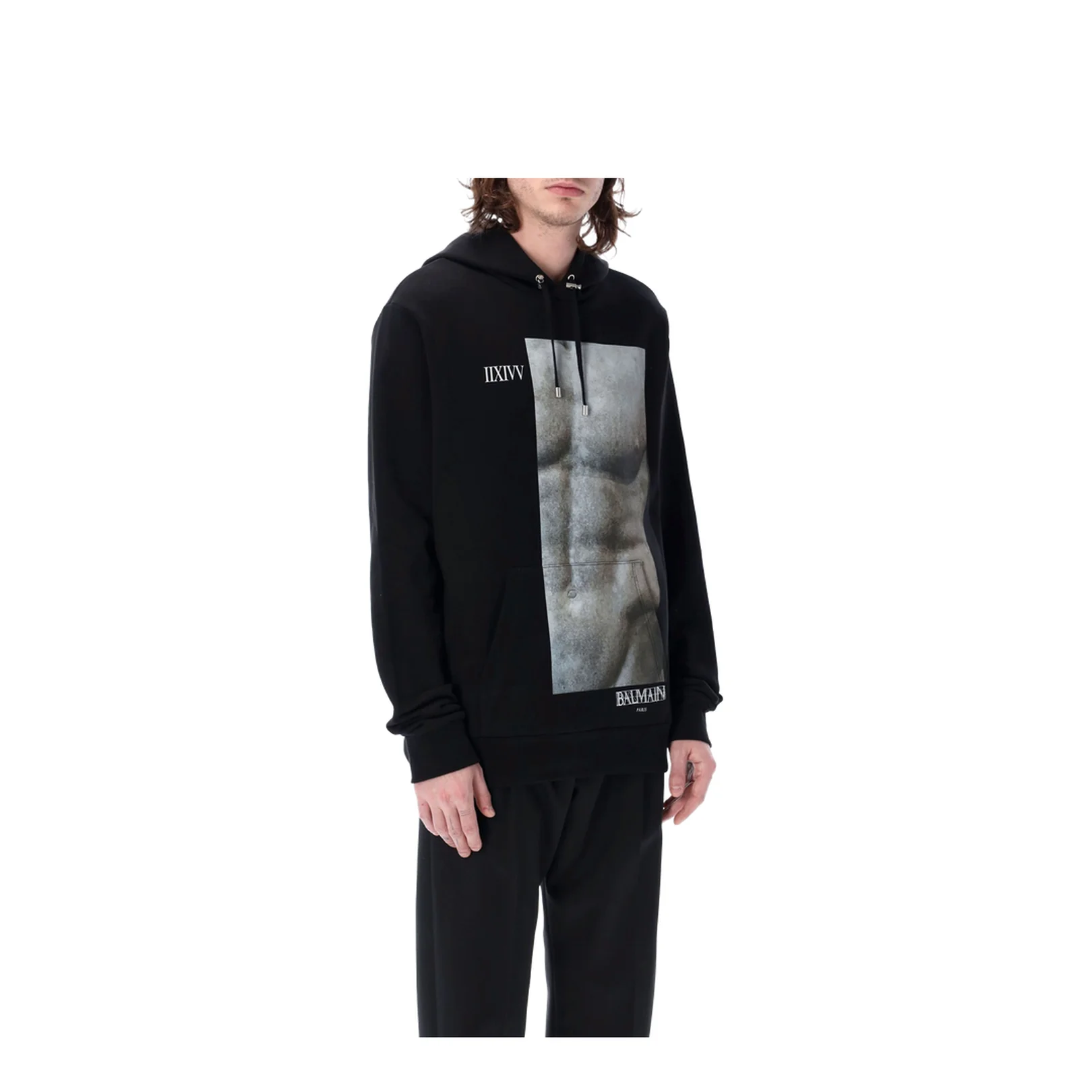 Printed Hoodie Black - Image 2