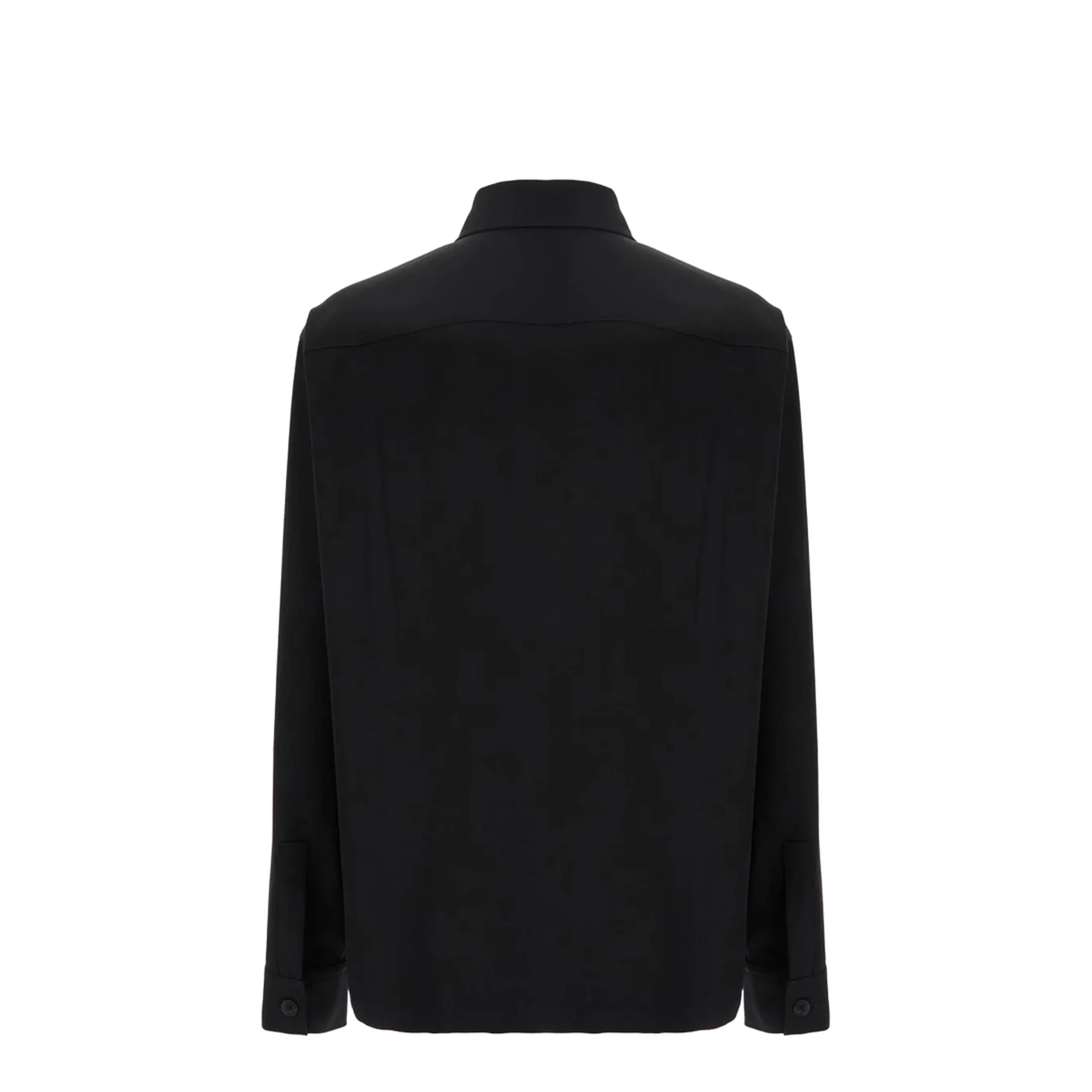 Relaxed Fit Virgin Wool Stretch Overshirt Black - Image 2